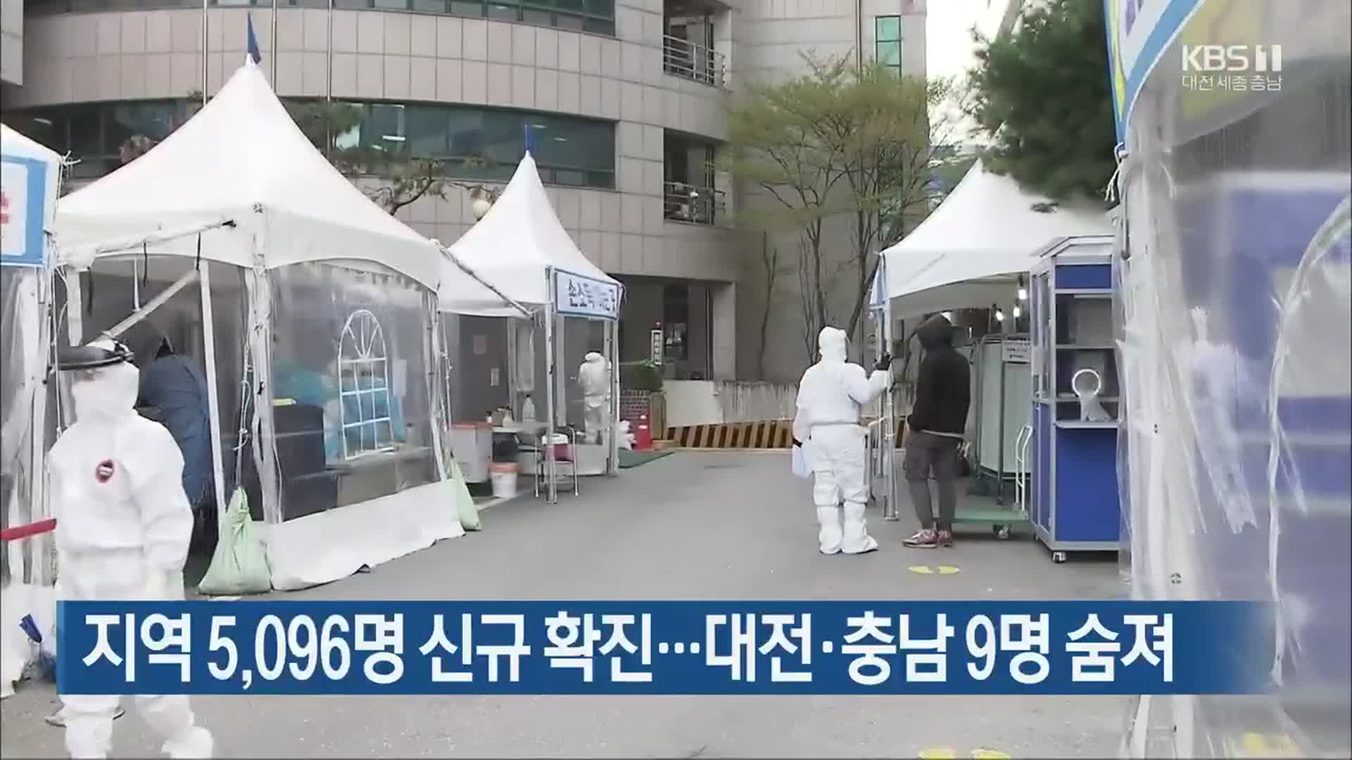 대전·세종·충남 5,096명 신규 확진…대전·충남 9명 숨져