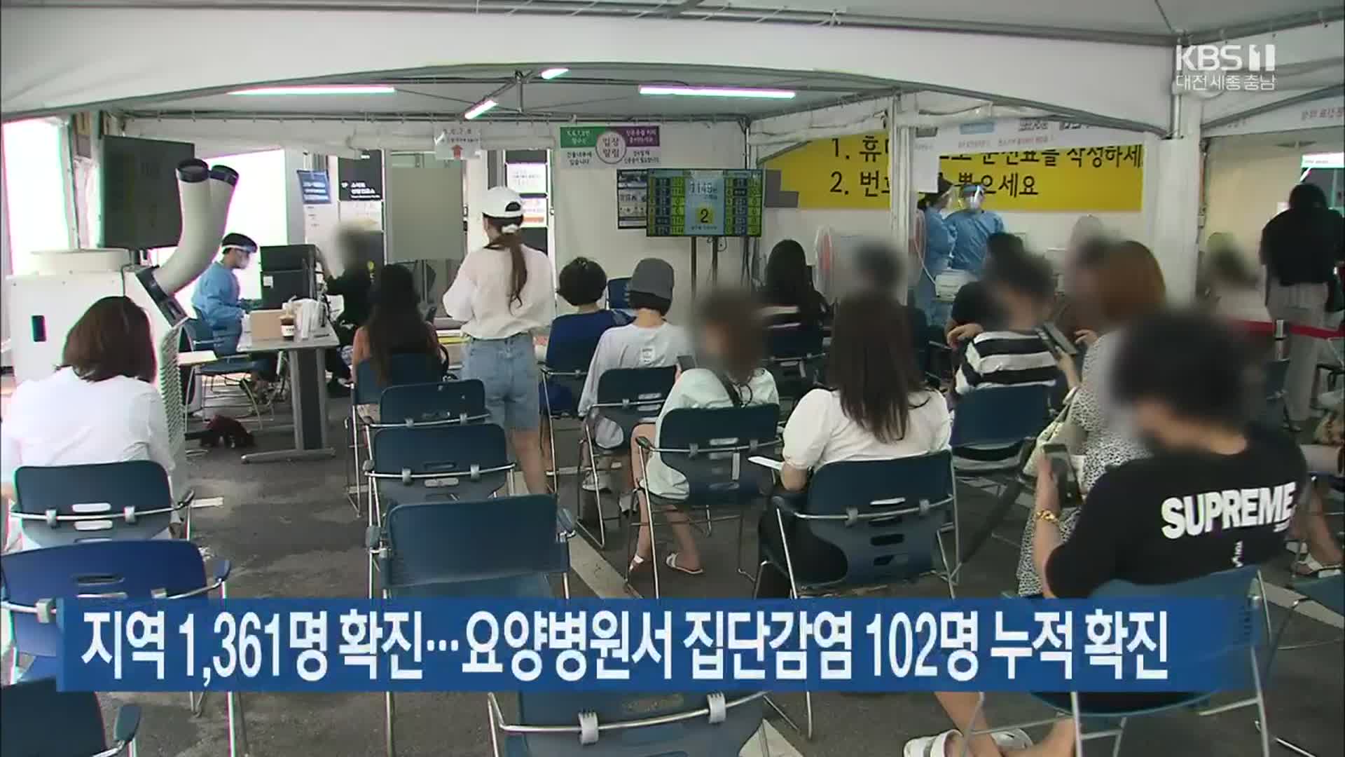 대전·세종·충남 1,361명 확진…요양병원서 집단감염 102명 누적 확진