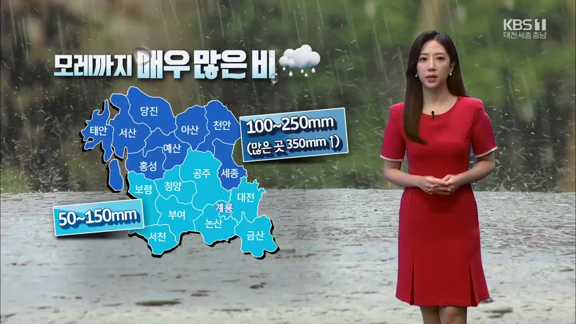 [날씨] 대전·세종·충남 모레까지 많은 비…충남북부 최대 350mm↑