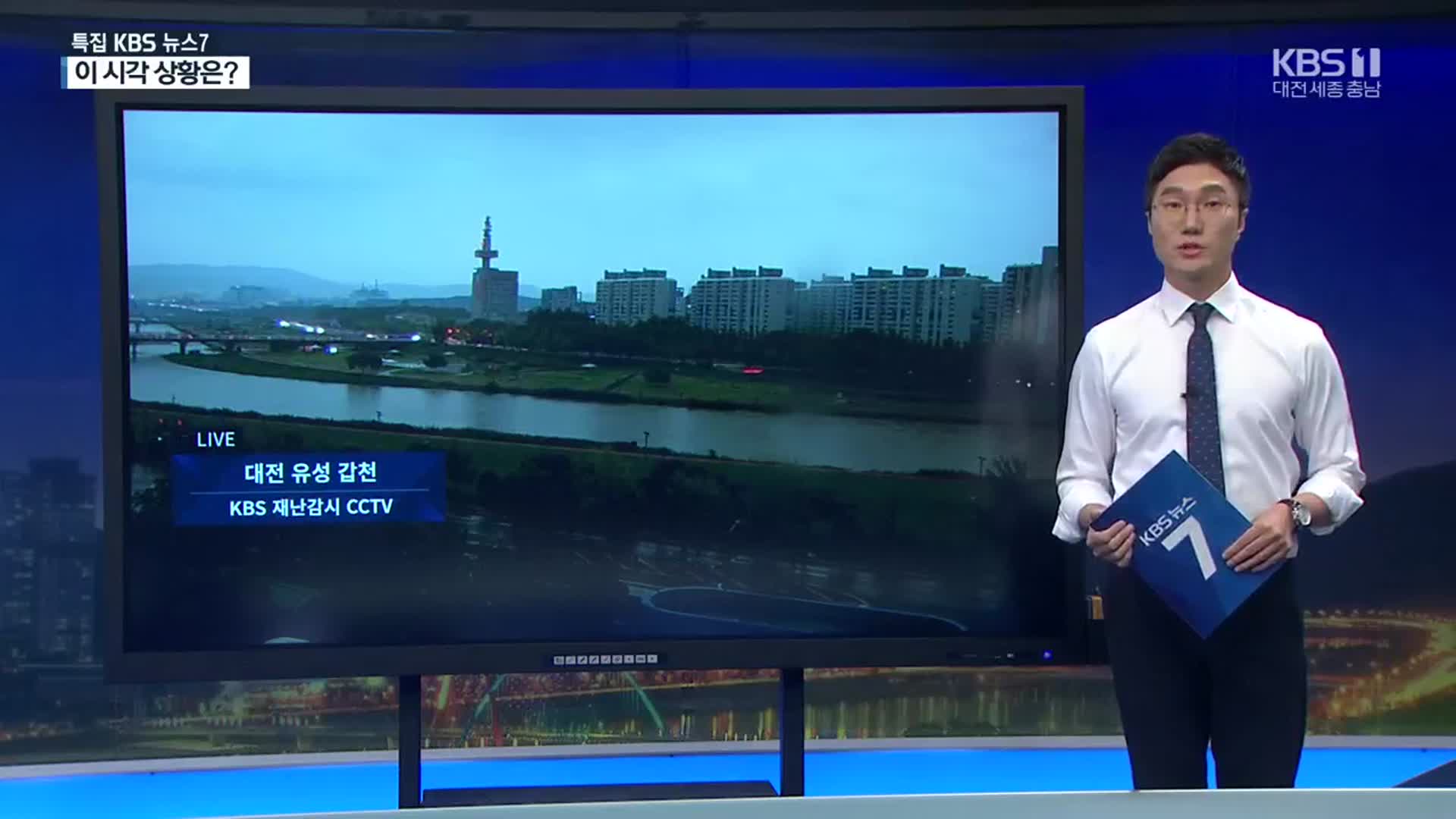 [특보] CCTV로 본 이 시각 대전·세종·충남 호우 상황…비구름대 이동은?