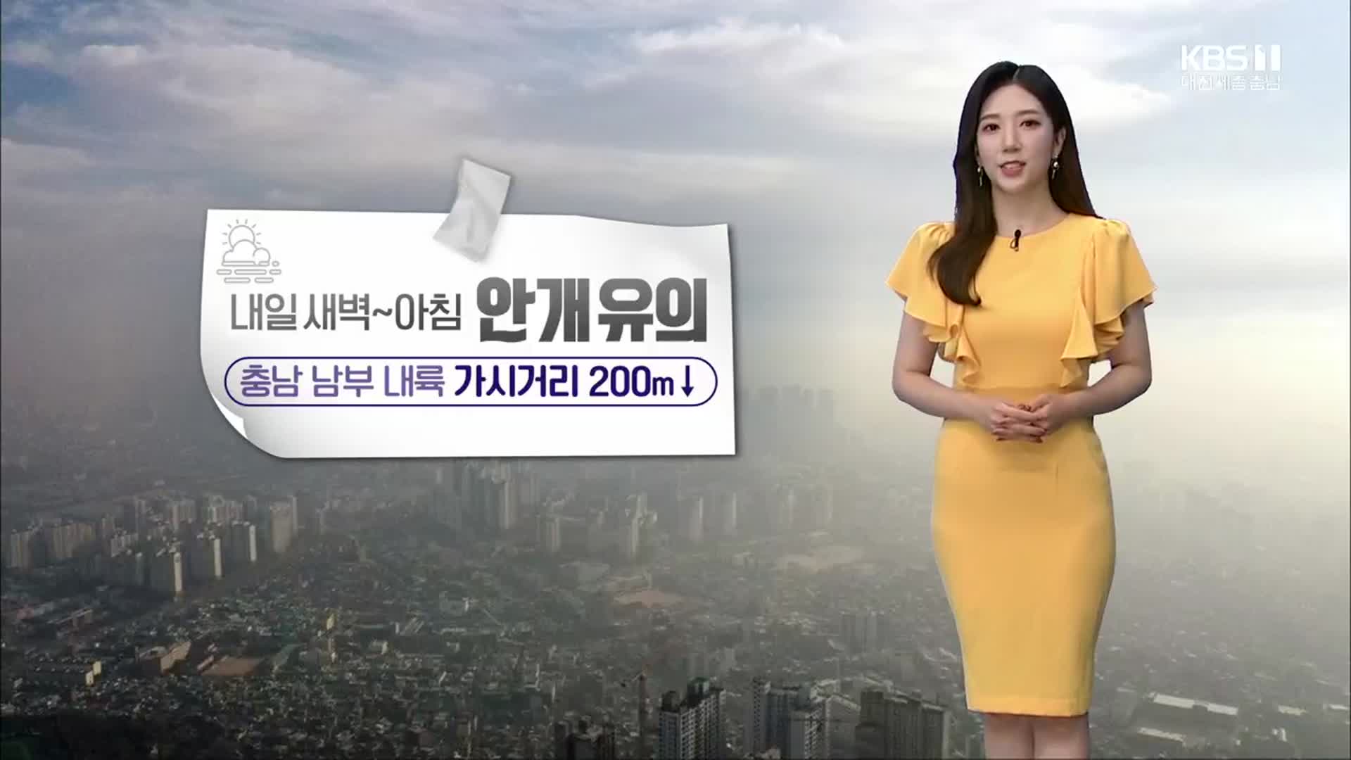 [날씨] 대전·세종·충남 내일 아침 ‘짙은 안개’…오후부터 ‘비’ 