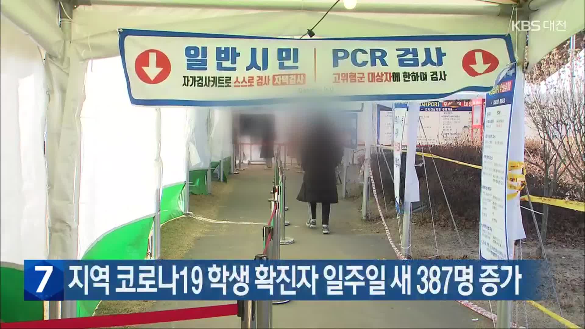 대전·세종·충남 코로나19 학생 확진자 일주일 새 387명 증가