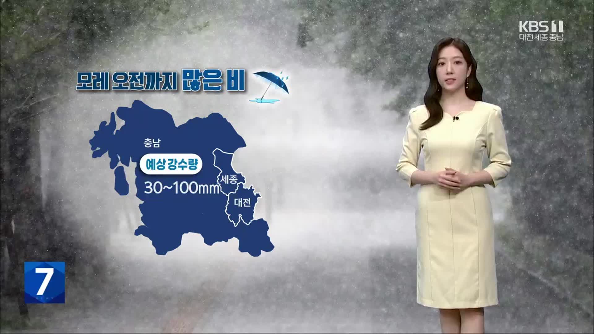 [날씨] 대전·세종·충남 모레 오전까지 강한 비바람…최대 100mm