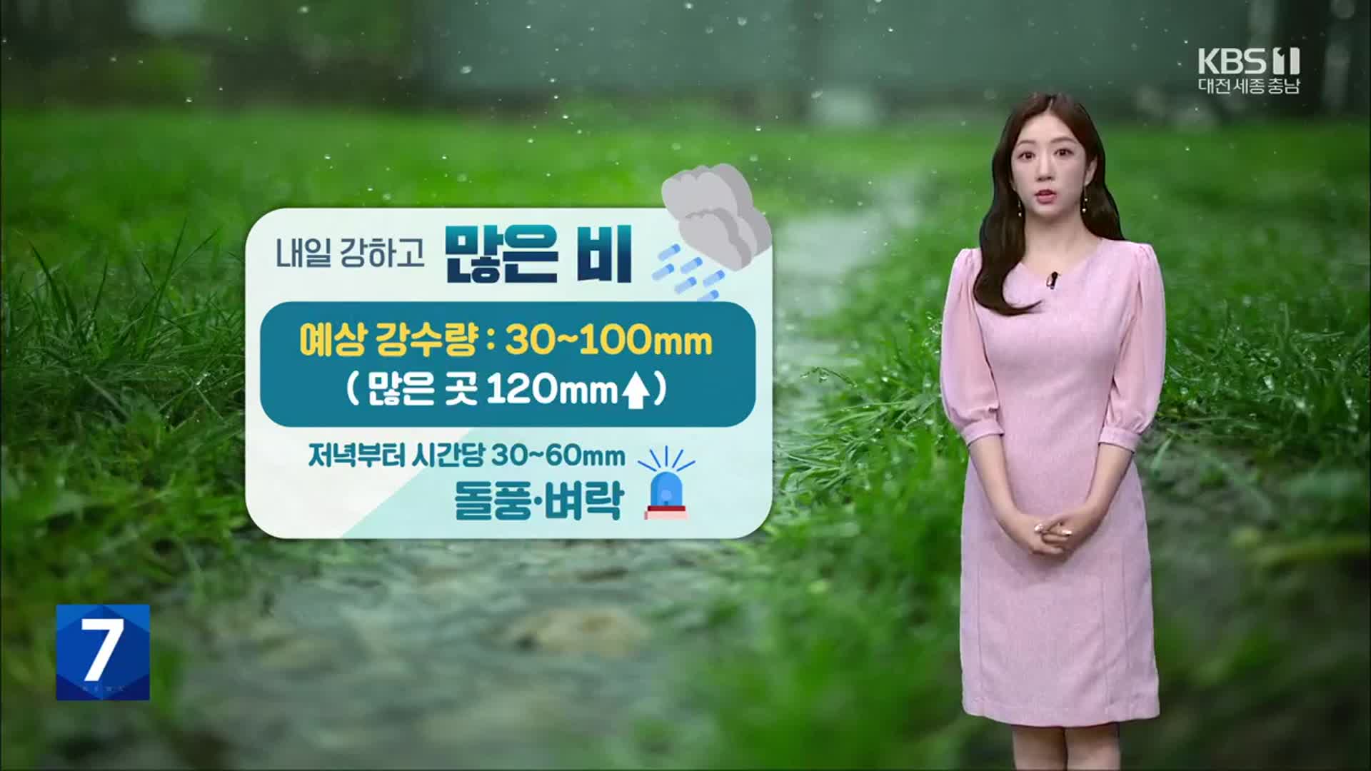 [날씨] 대전·세종·충남 내일 강하고 많은 비…최대 120mm↑