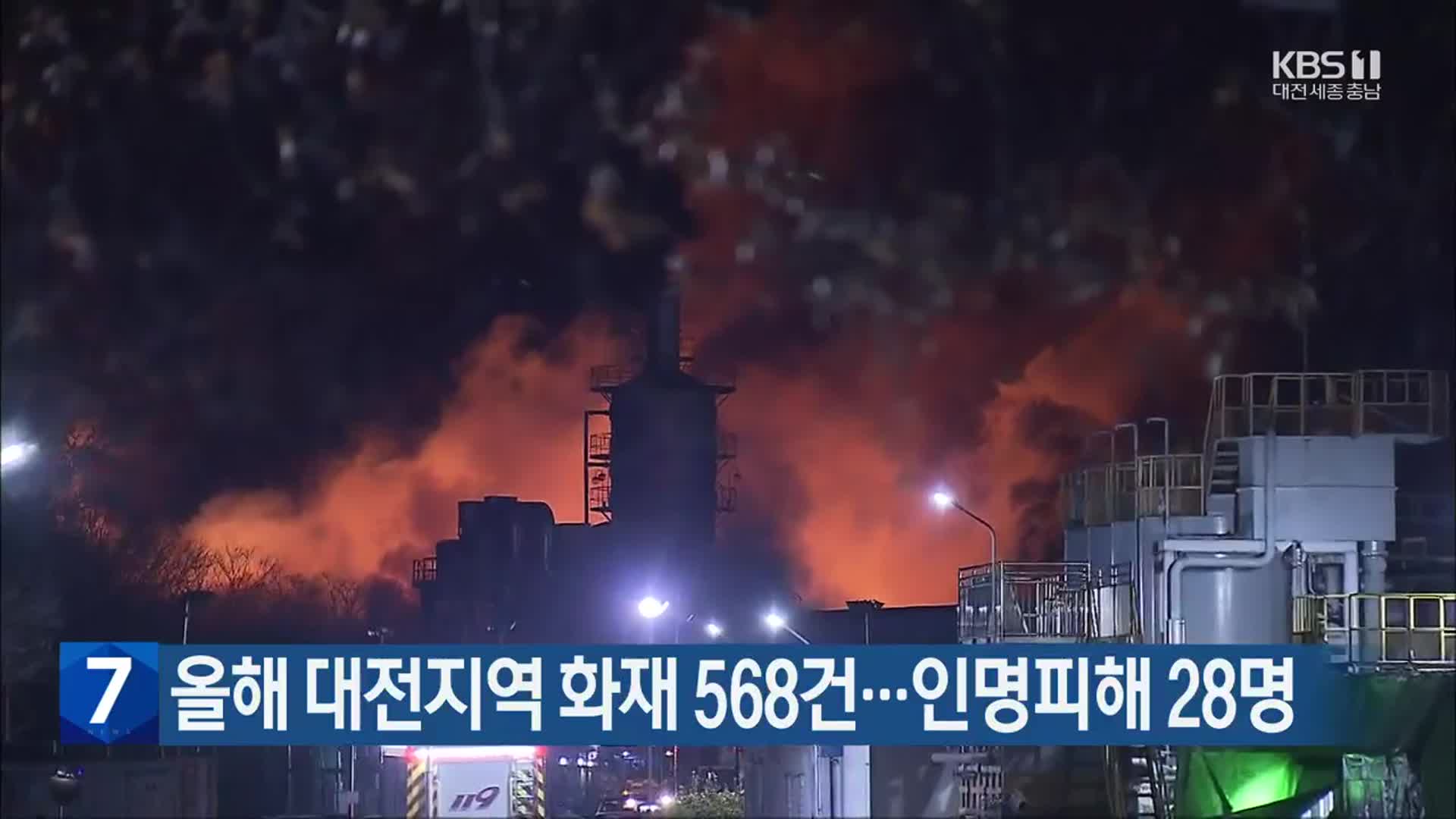 올해 대전지역 화재 568건…인명피해 28명