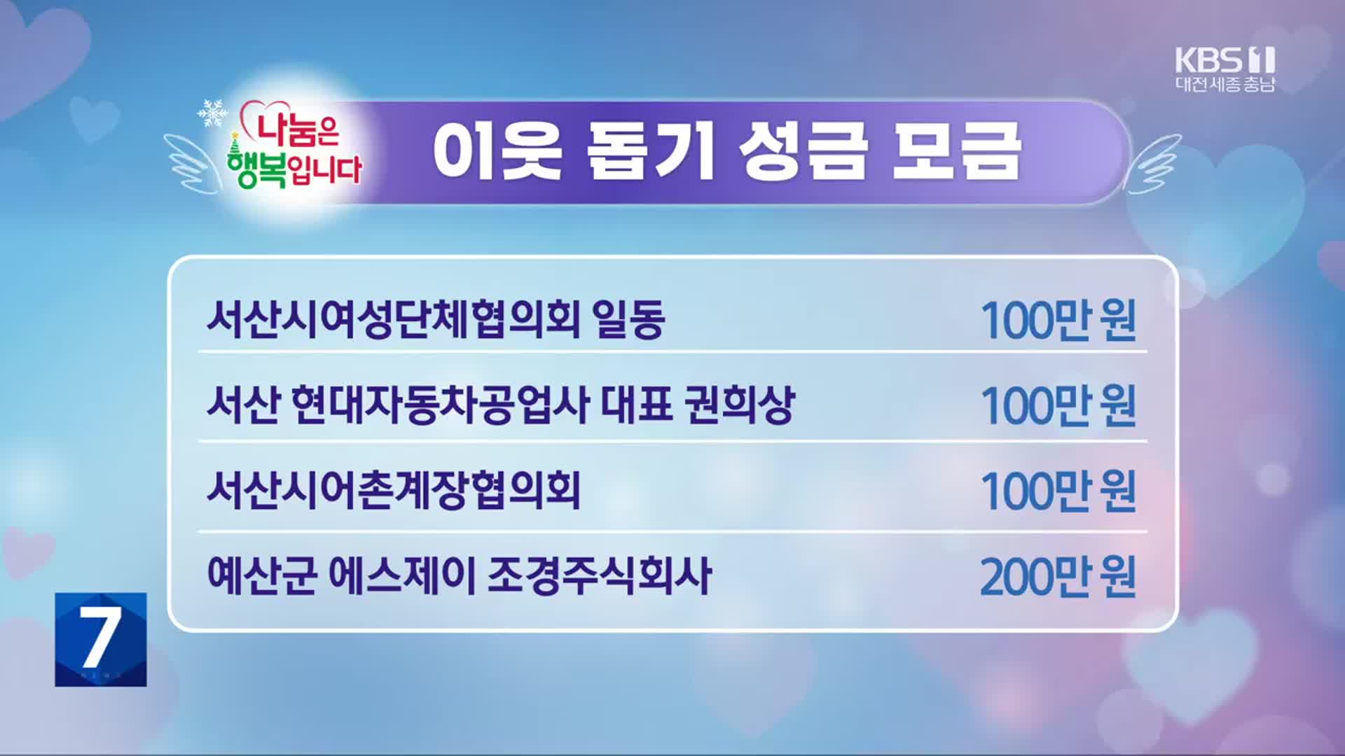 희망나눔 이웃 돕기 성금 모금