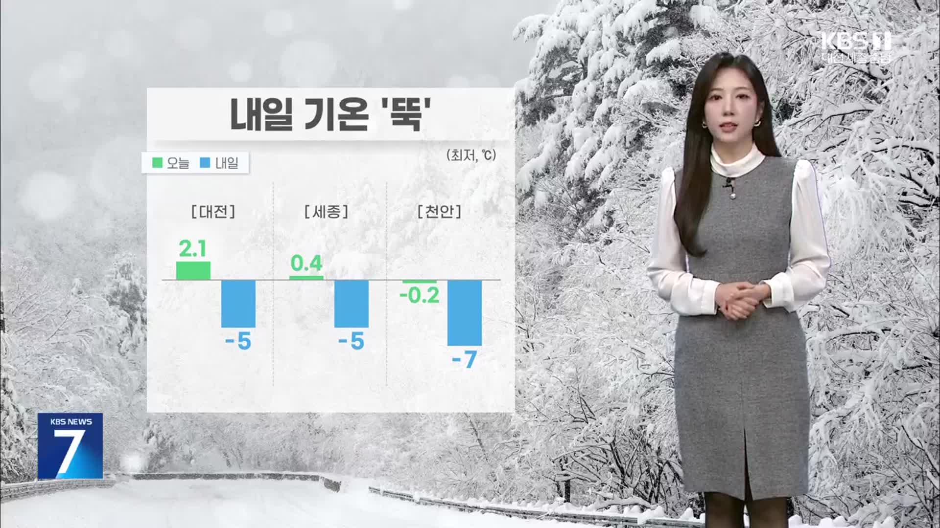 [날씨] 대전·세종·충남 내일 기온 ‘뚝’…모레까지 최고 10cm 폭설