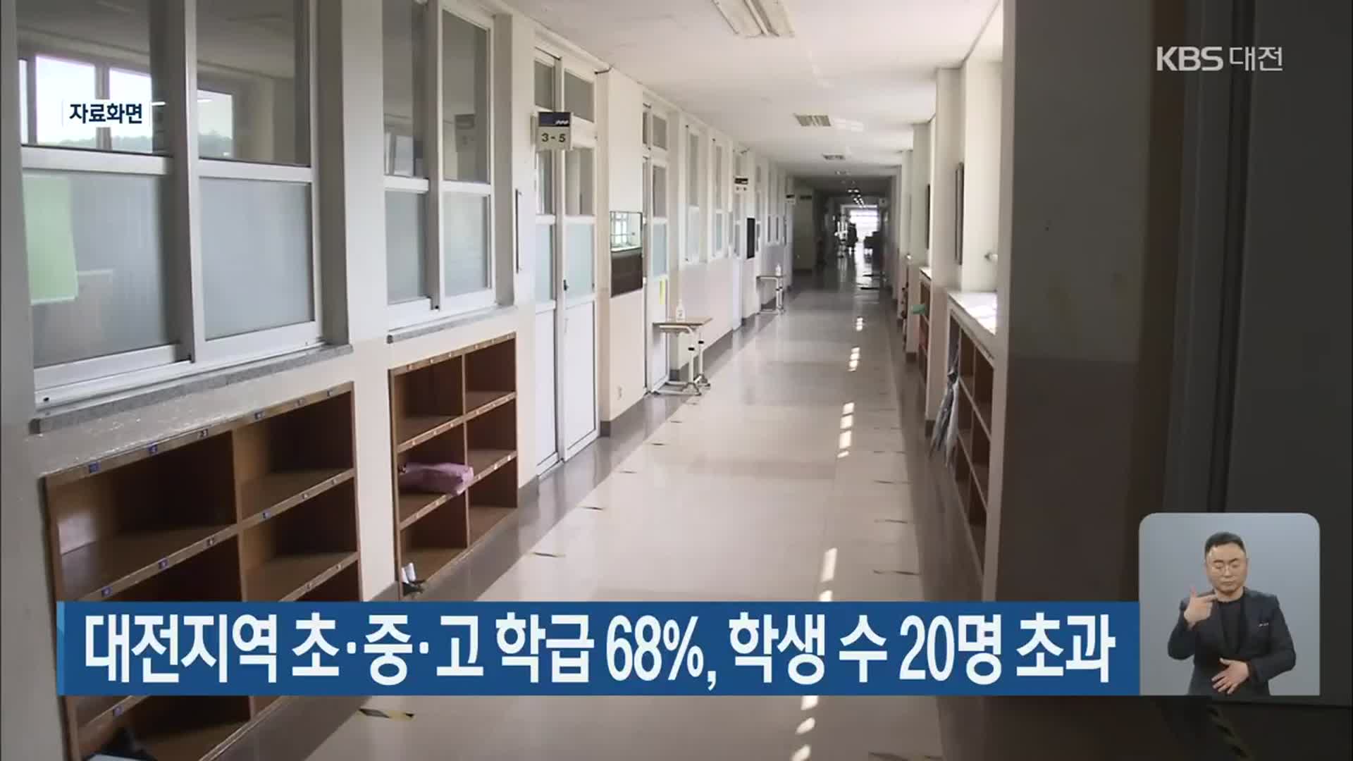 대전지역 초·중·고 학급 68%, 학생 수 20명 초과
