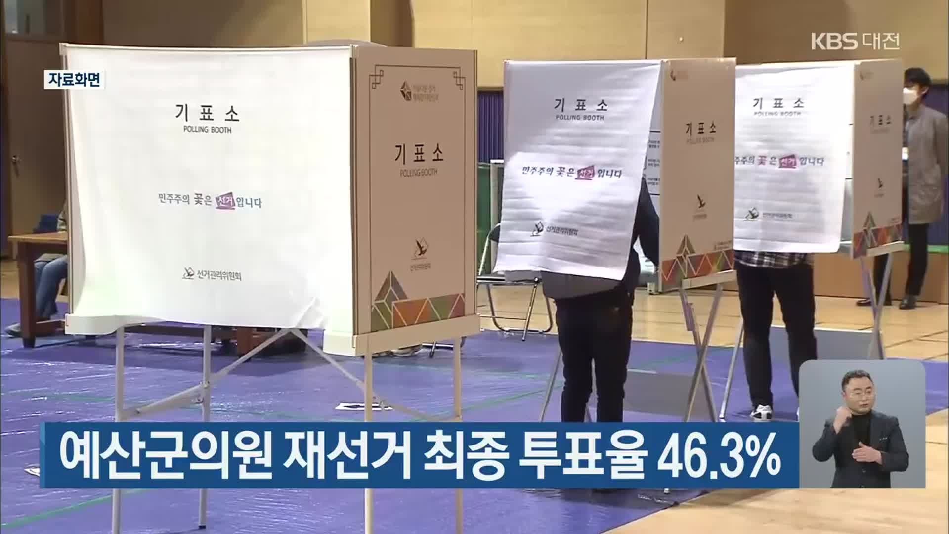 예산군의원 재선거 최종 투표율 46.3%