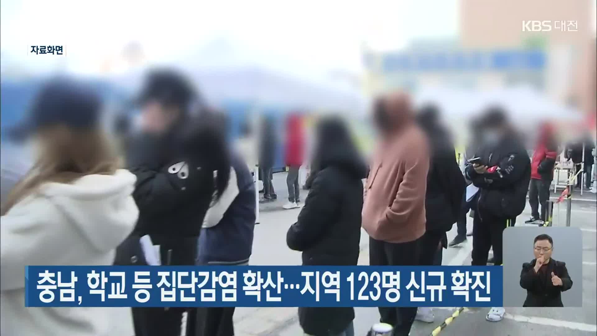 충남, 학교 등 집단감염 확산…지역 123명 신규 확진