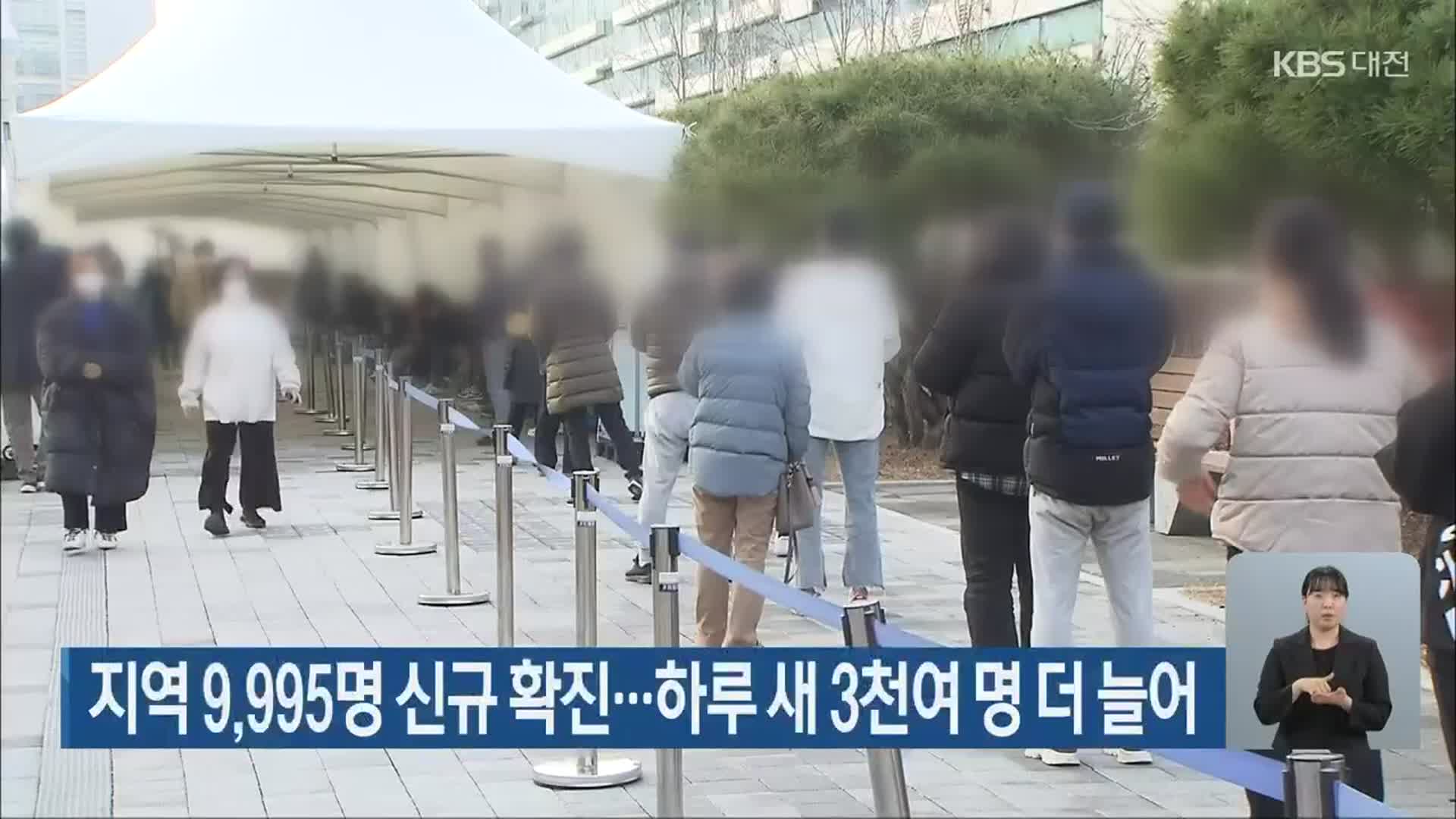 대전·세종·충남 9,995명 신규 확진…하루 새 3천여 명 더 늘어