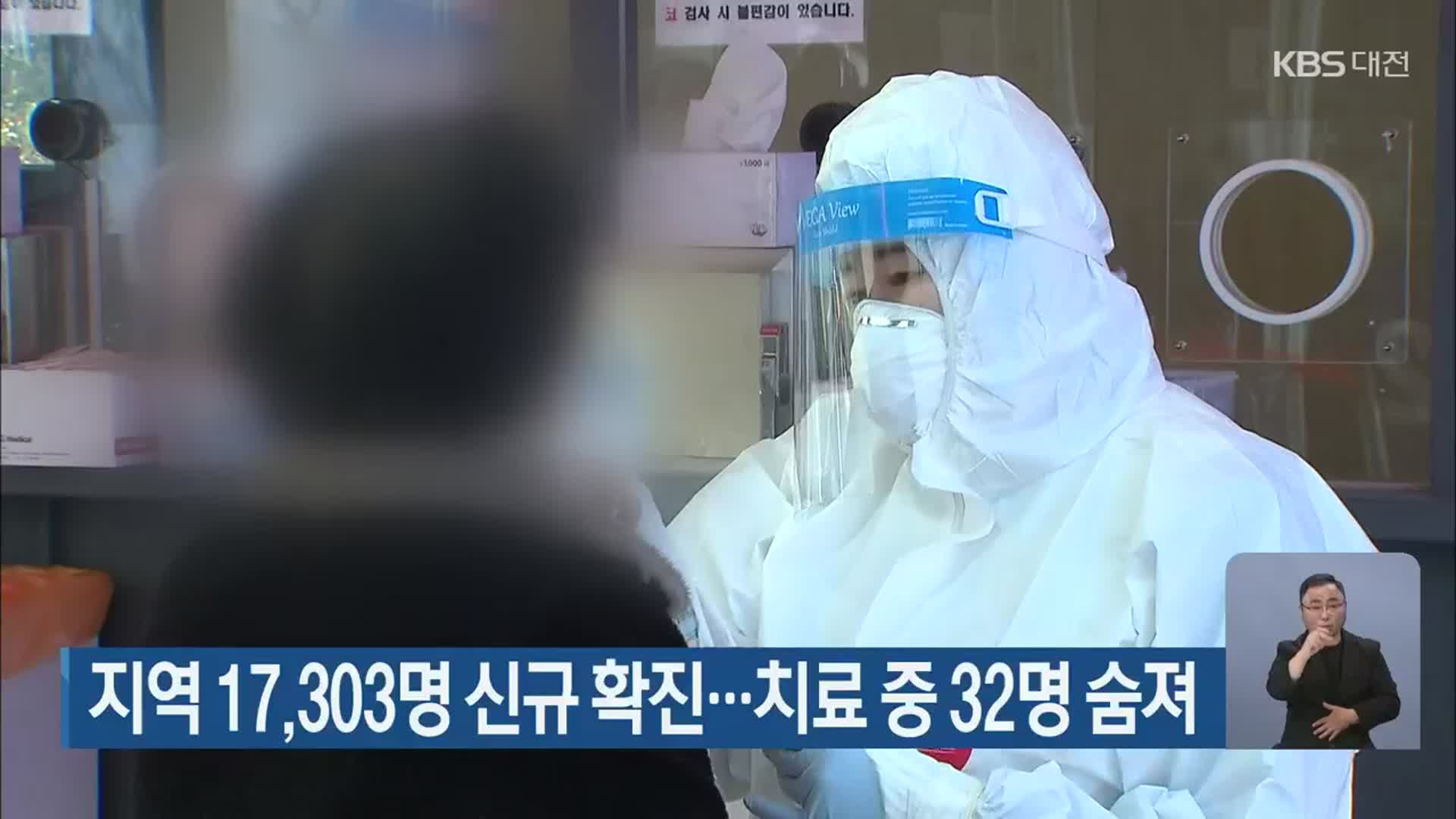 대전·세종·충남 17,303명 신규 확진…치료 중 32명 숨져