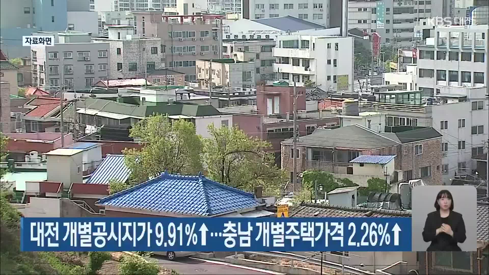 대전 개별공시지가 9.91%↑…충남 개별주택가격 2.26%↑