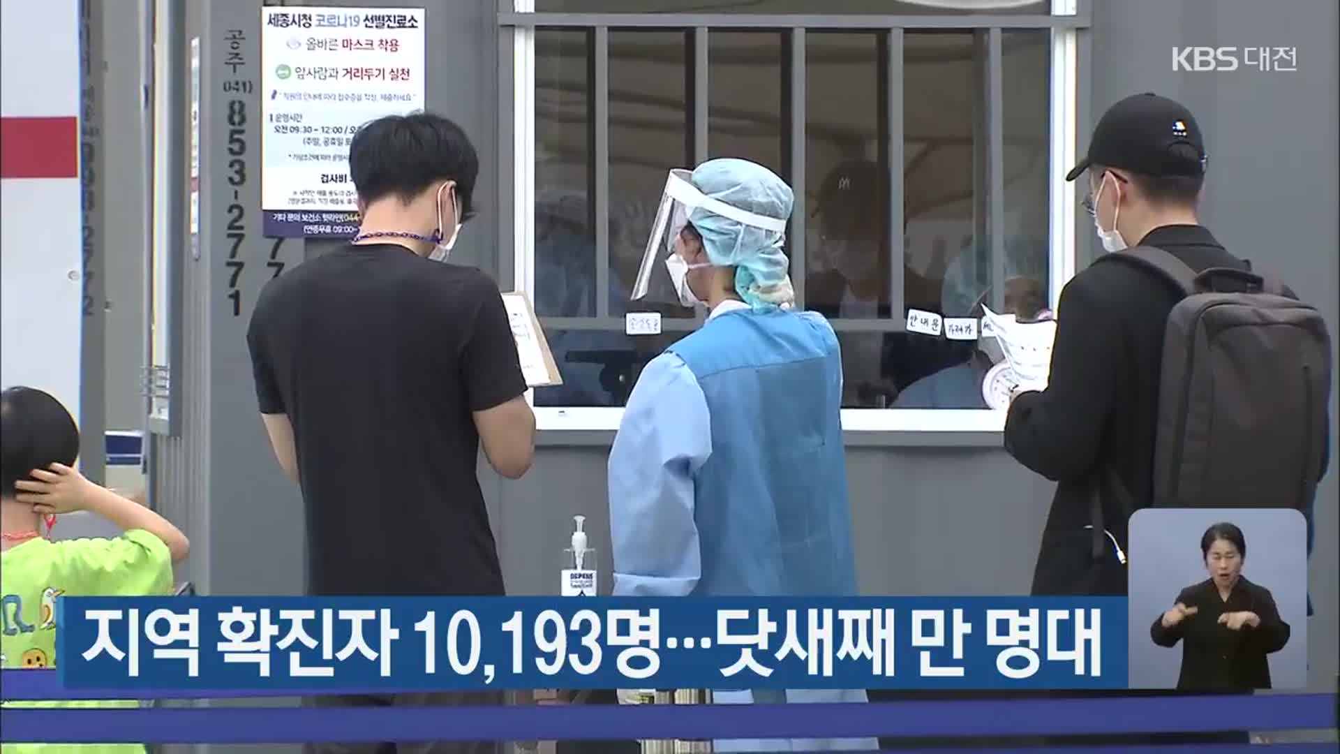 대전·세종·충남 확진자 10,193명…닷새째 만 명대