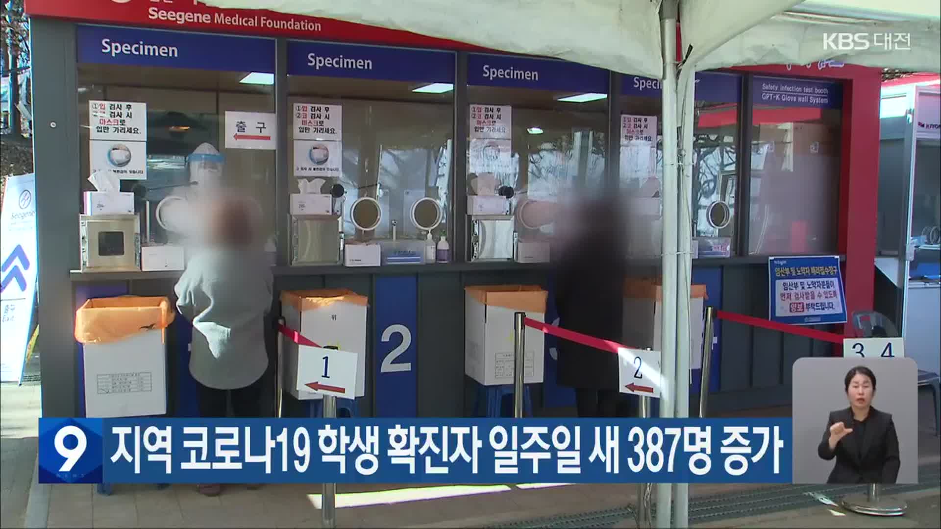 대전·세종·충남 코로나19 학생 확진자 일주일 새 387명 증가