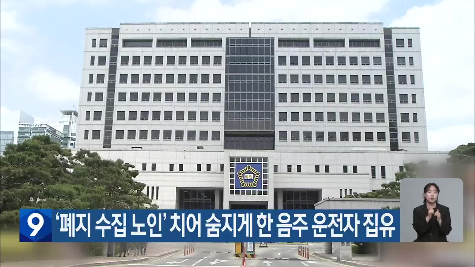‘폐지 수집 노인’ 치어 숨지게 한 음주 운전자 집유