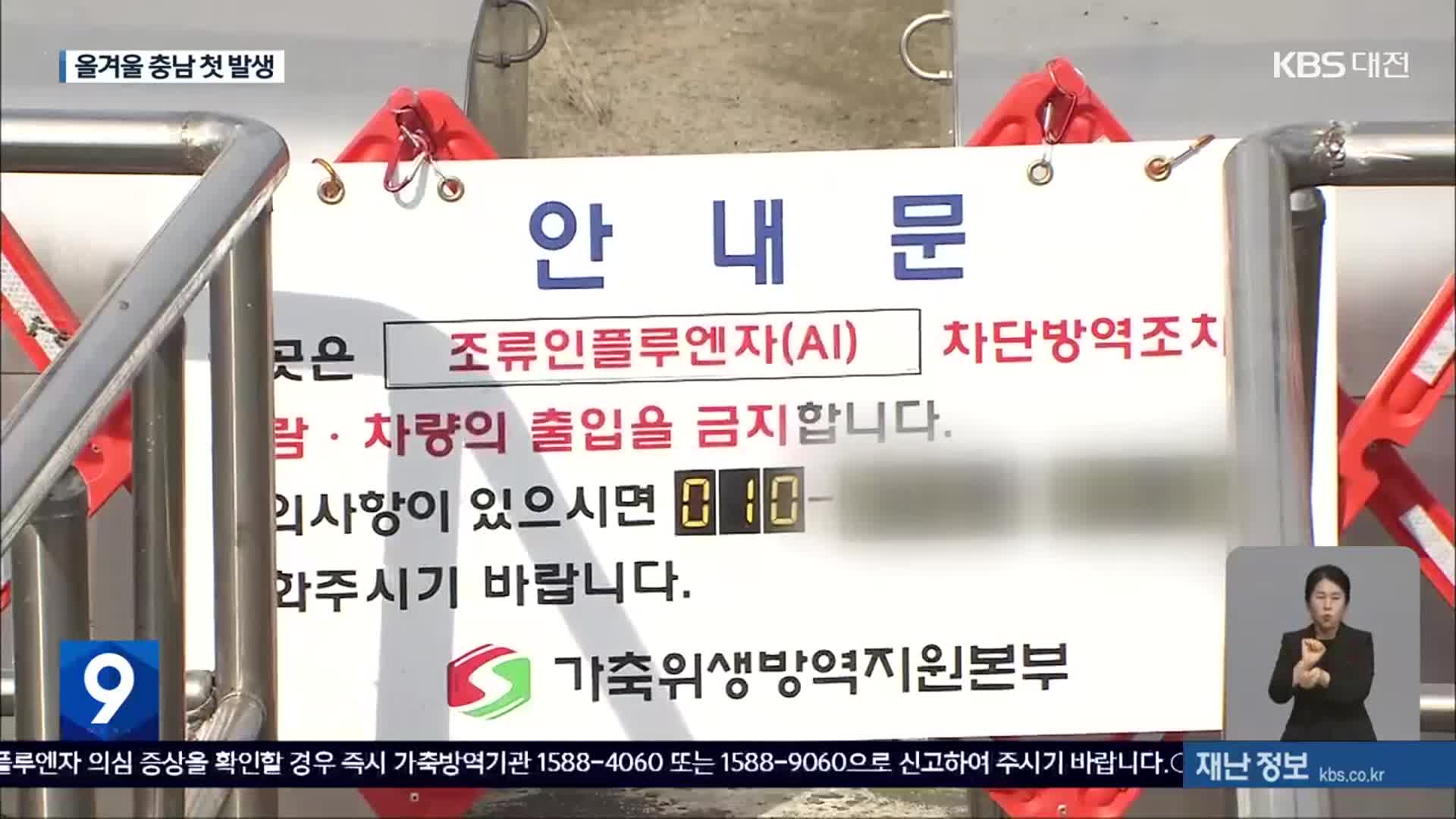 아산서 첫 조류인플루엔자…10km 방역대 이동 제한