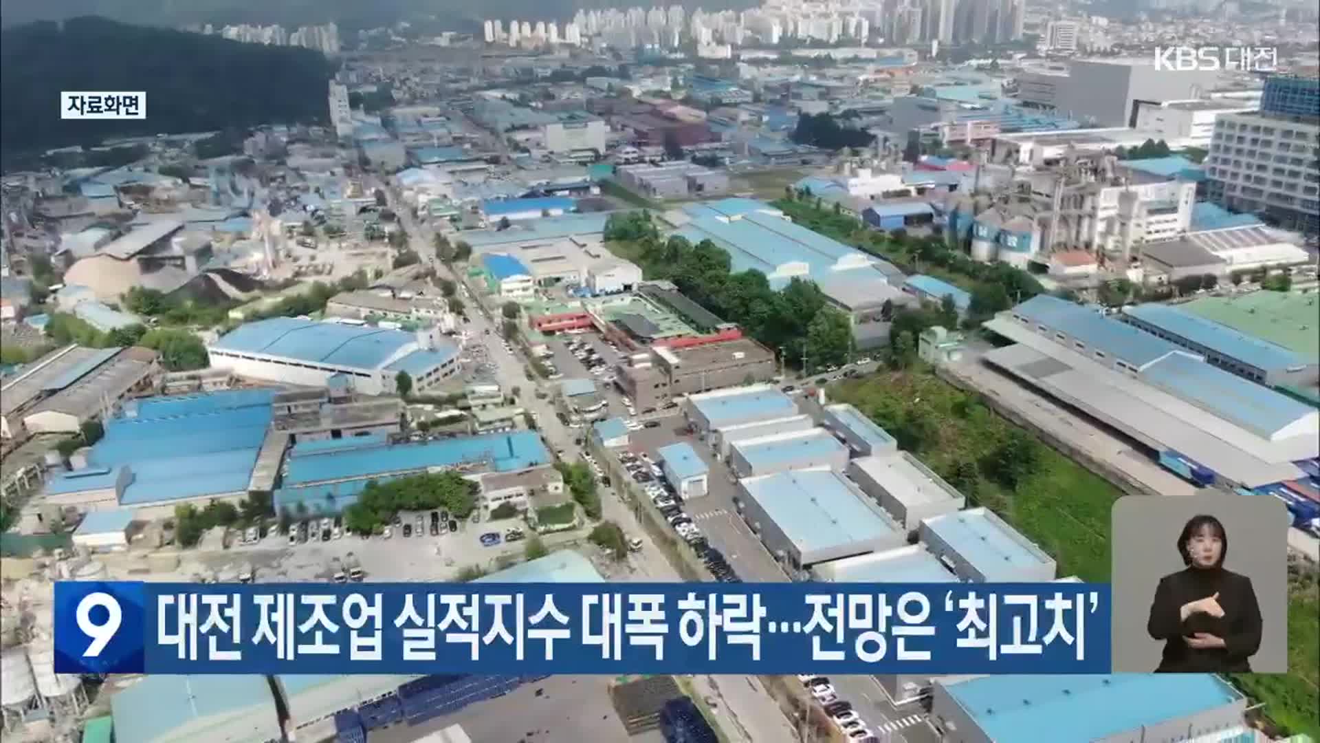 대전 제조업 실적지수 대폭 하락…전망은 ‘최고치’