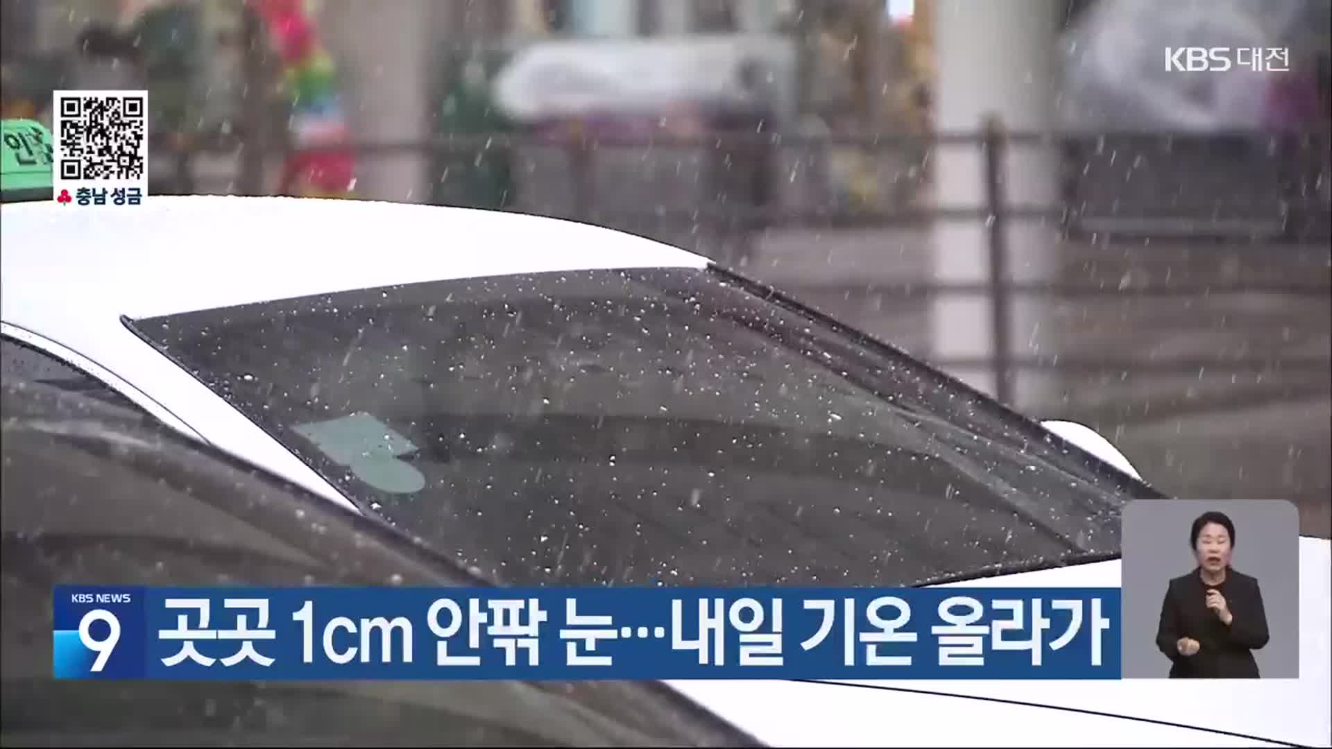 대전·세종·충남 곳곳 1cm 안팎 눈…내일 기온 올라가