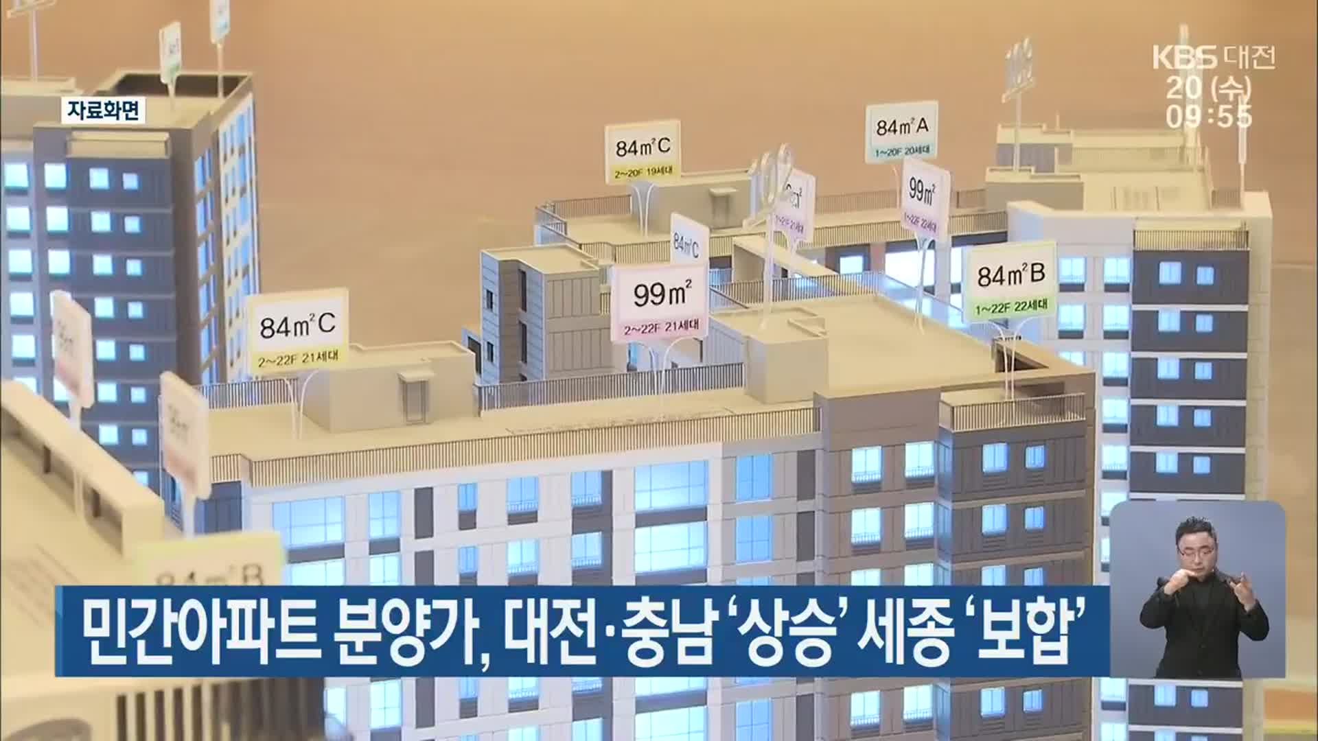 민간아파트 분양가, 대전·충남 ‘상승’ 세종 ‘보합’