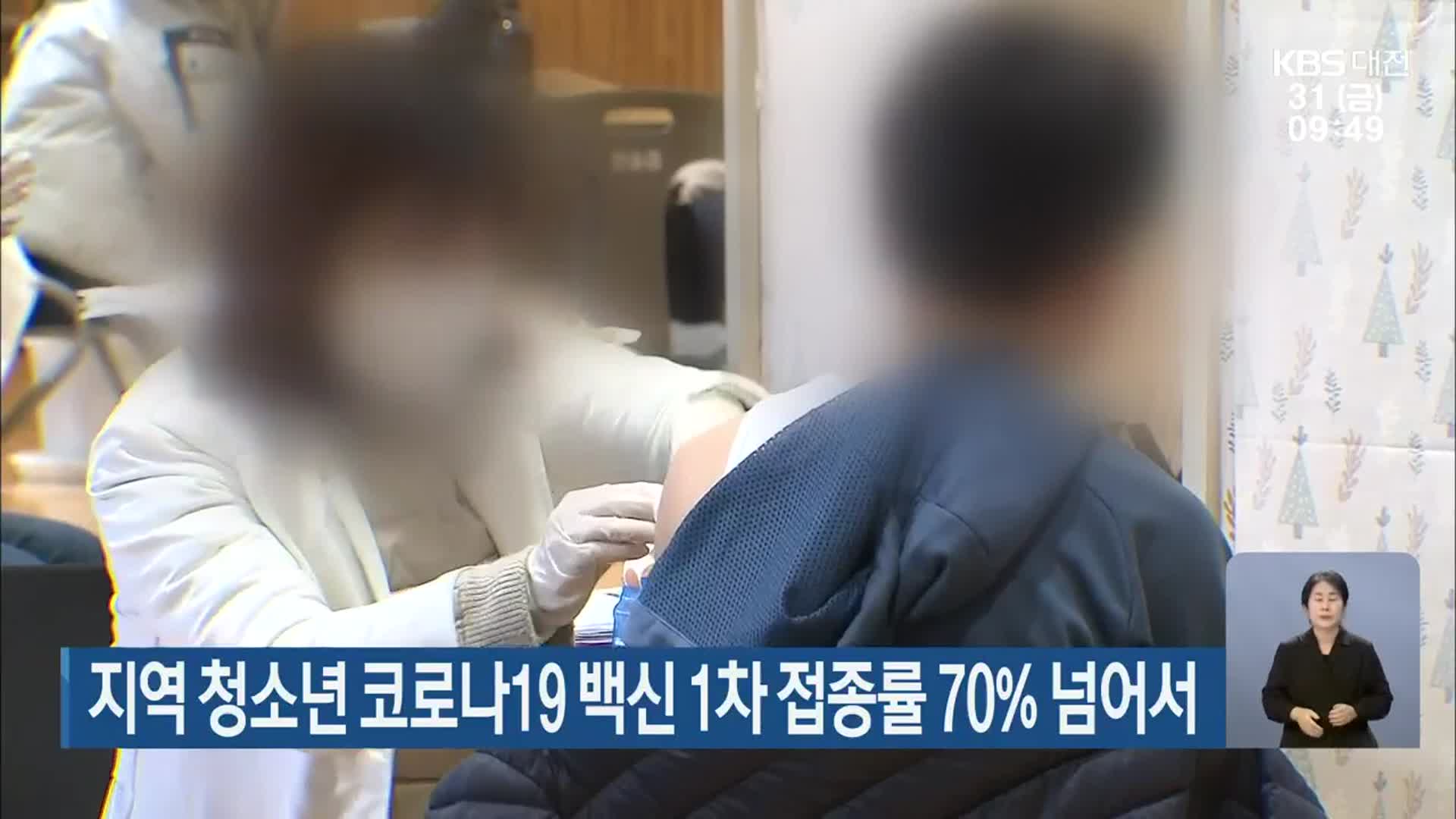 대전·세종·충남 청소년 코로나19 백신 1차 접종률 70% 넘어서