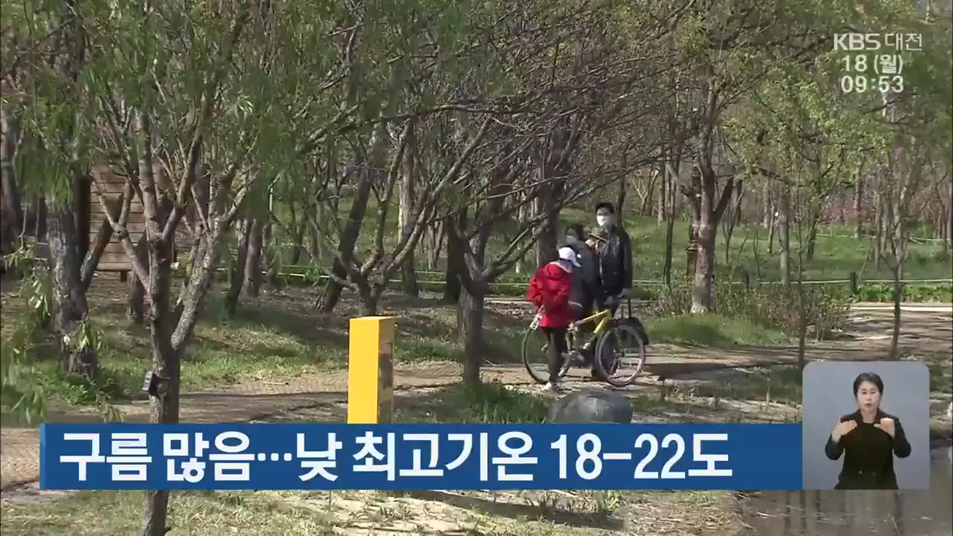 대전·세종·충남 구름 많음…낮 최고기온 18-22도