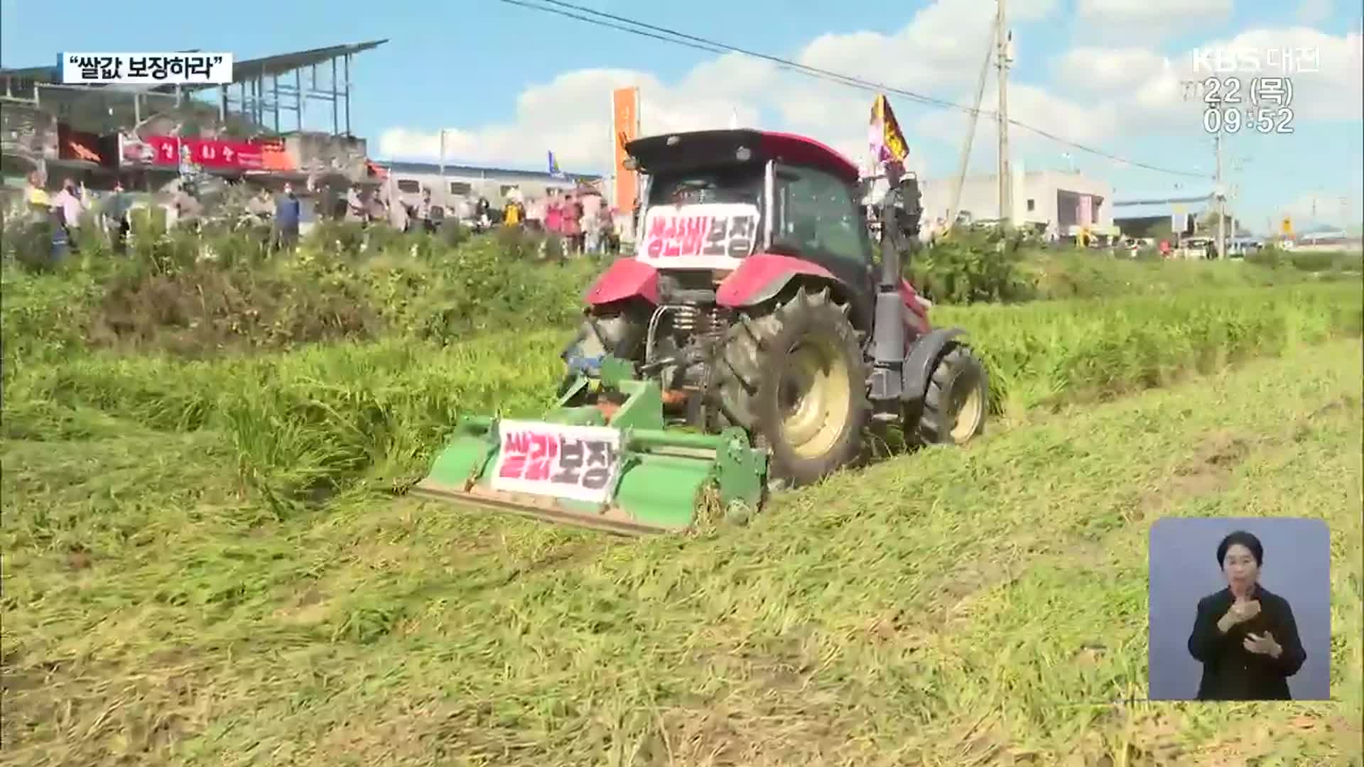 “쌀값 보장하라”…추수 앞둔 논 갈아엎은 성난 농심