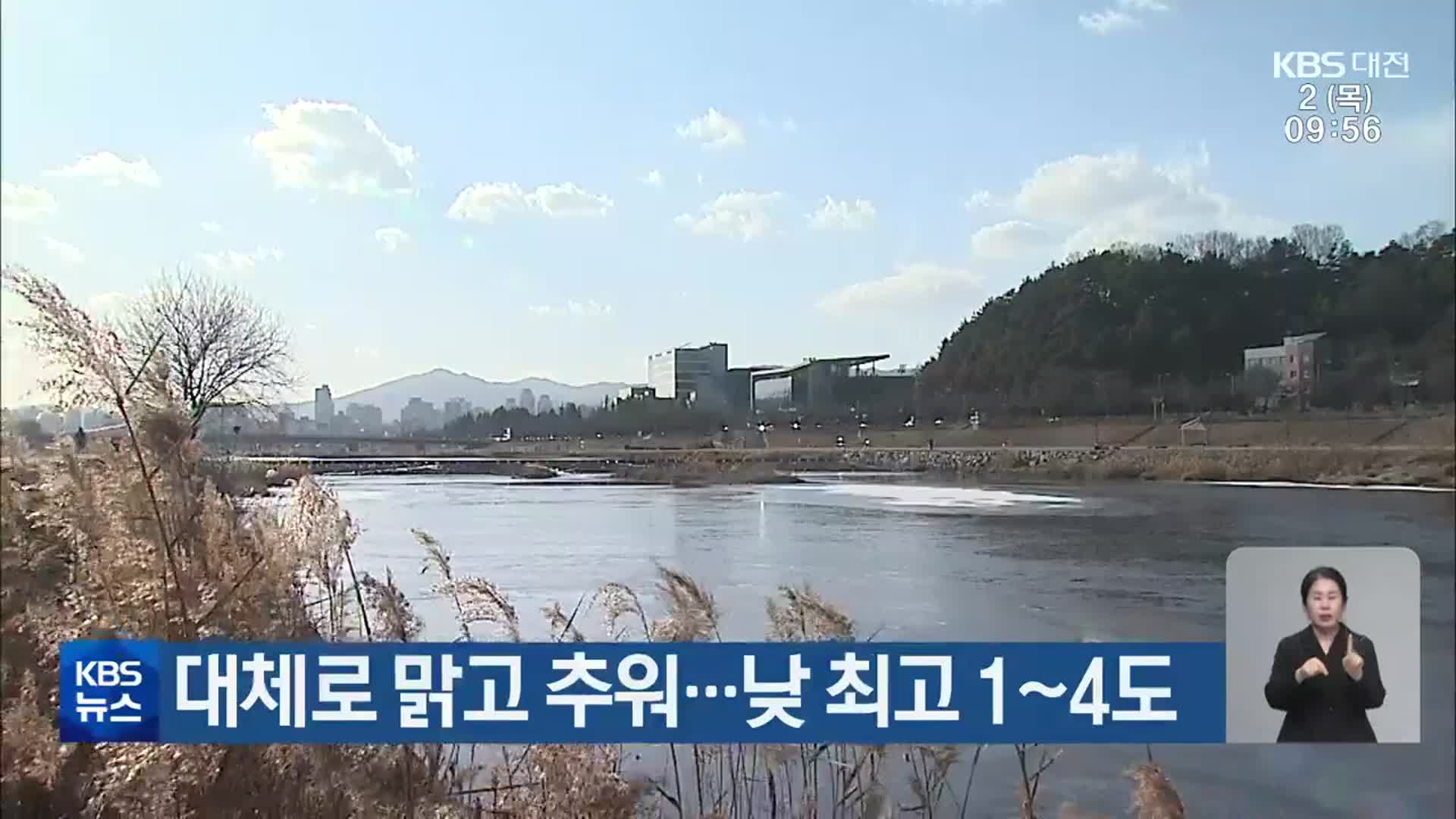 대전·세종·충남 대체로 맑고 추워…낮 최고 1~4도