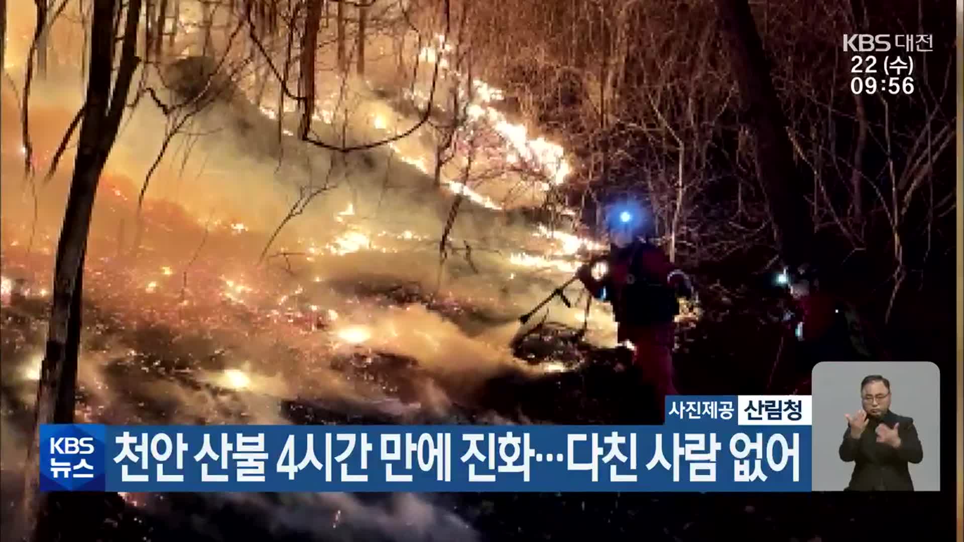 천안 산불 4시간 만에 진화…다친 사람 없어