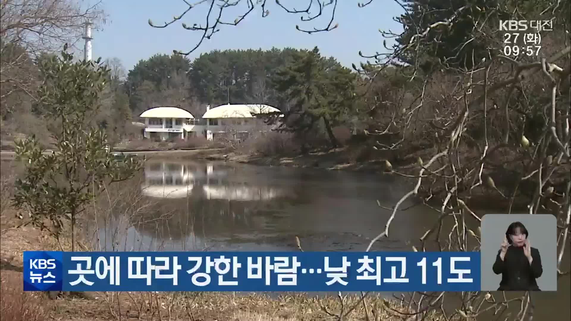 대전·세종·충남 곳에 따라 강한 바람…낮 최고 11도