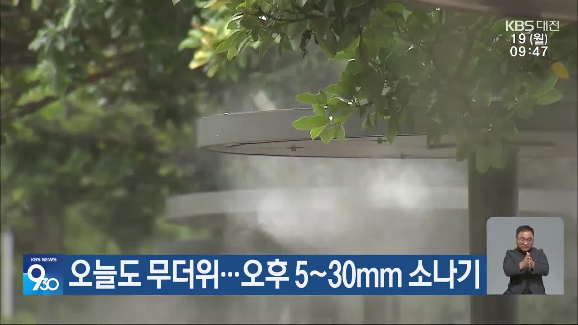 대전·세종·충남 오늘도 무더위…오후 5~30mm 소나기