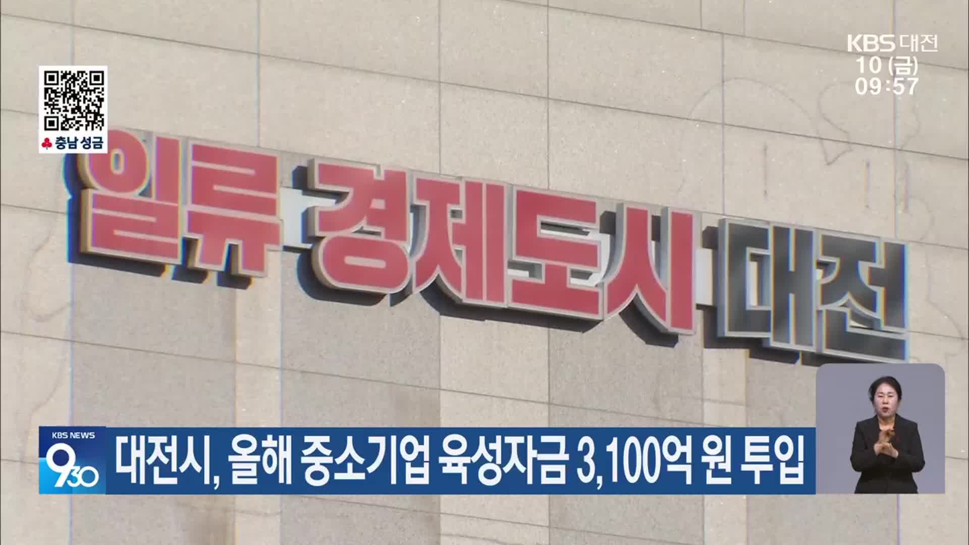 대전시, 올해 중소기업 육성자금 3,100억 원 투입