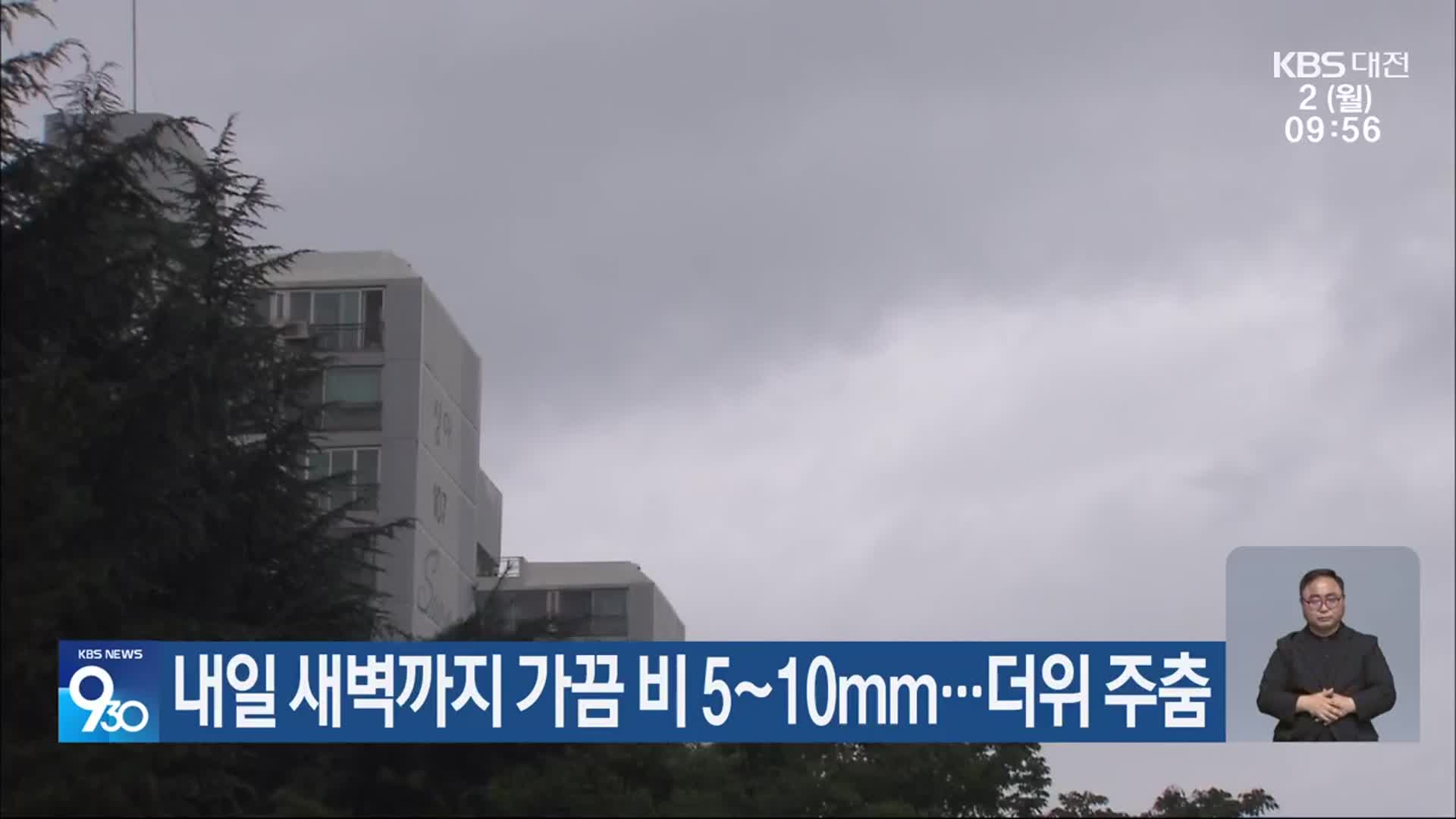 대전·세종·충남 내일 새벽까지 가끔 비 5~10mm…더위 주춤