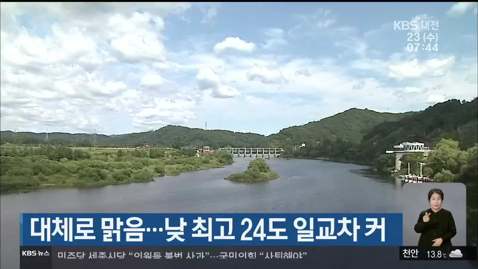 대전·세종·충남 대체로 맑음…낮 최고 24도 일교차 커