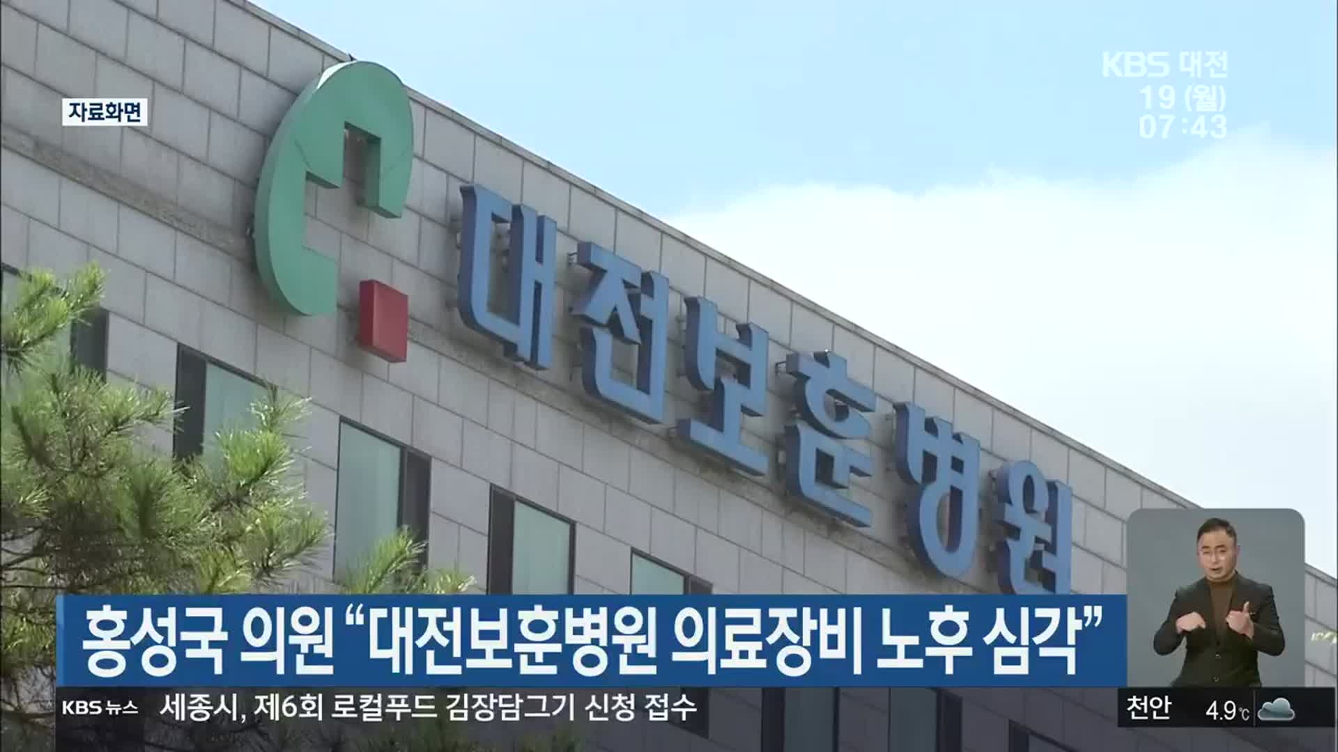 홍성국 의원 “대전보훈병원 의료장비 노후 심각”