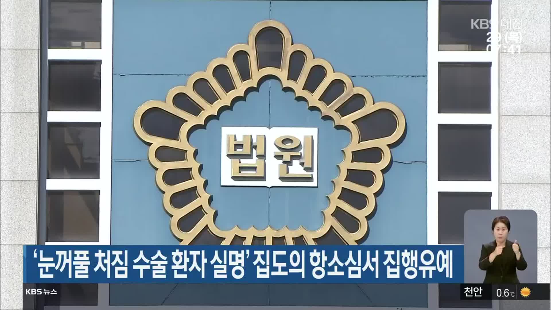 ‘눈꺼풀 처짐 수술 환자 실명’ 집도의 항소심서 집행유예