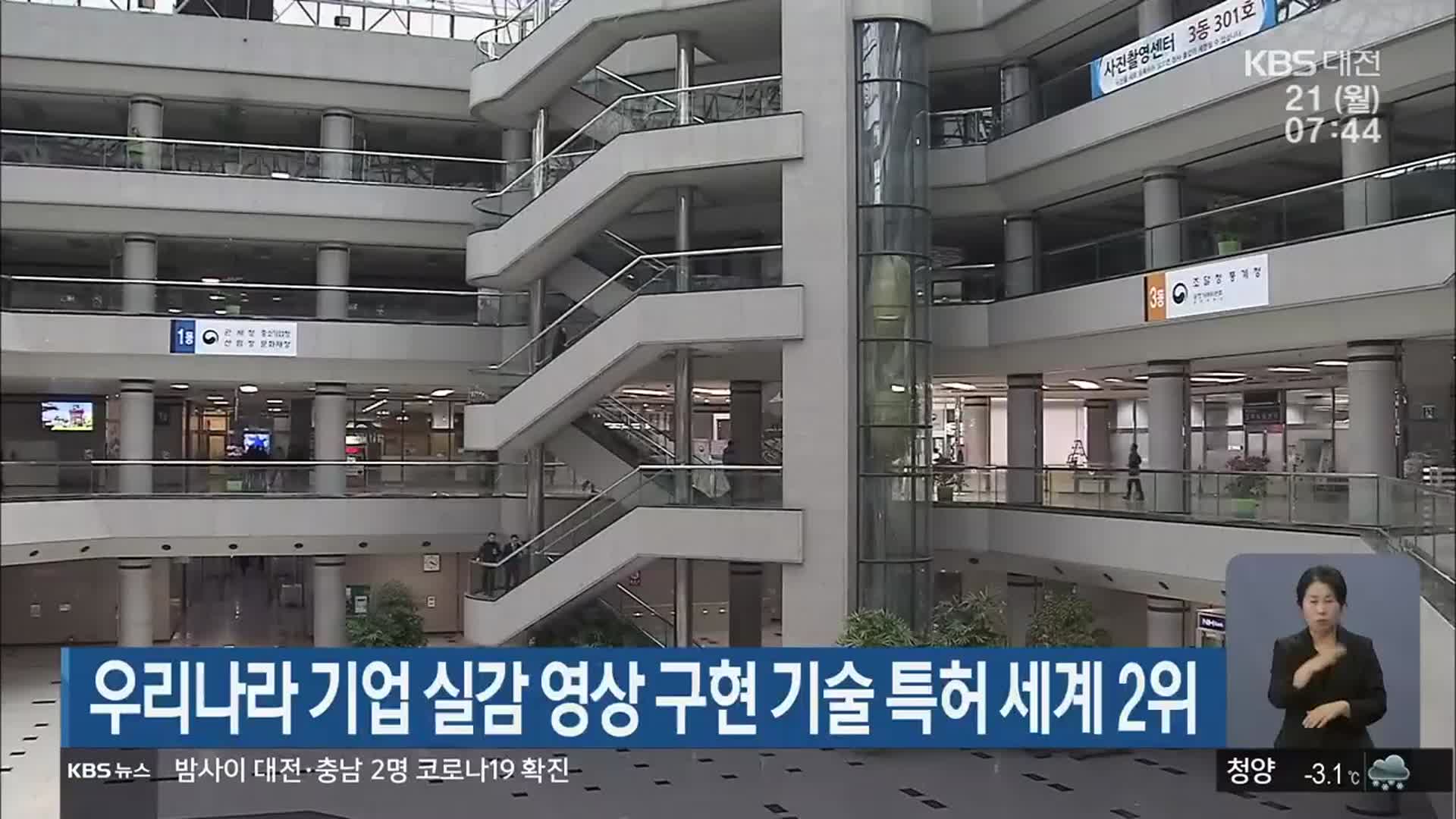 우리나라 기업 실감 영상 구현 기술 특허 세계 2위