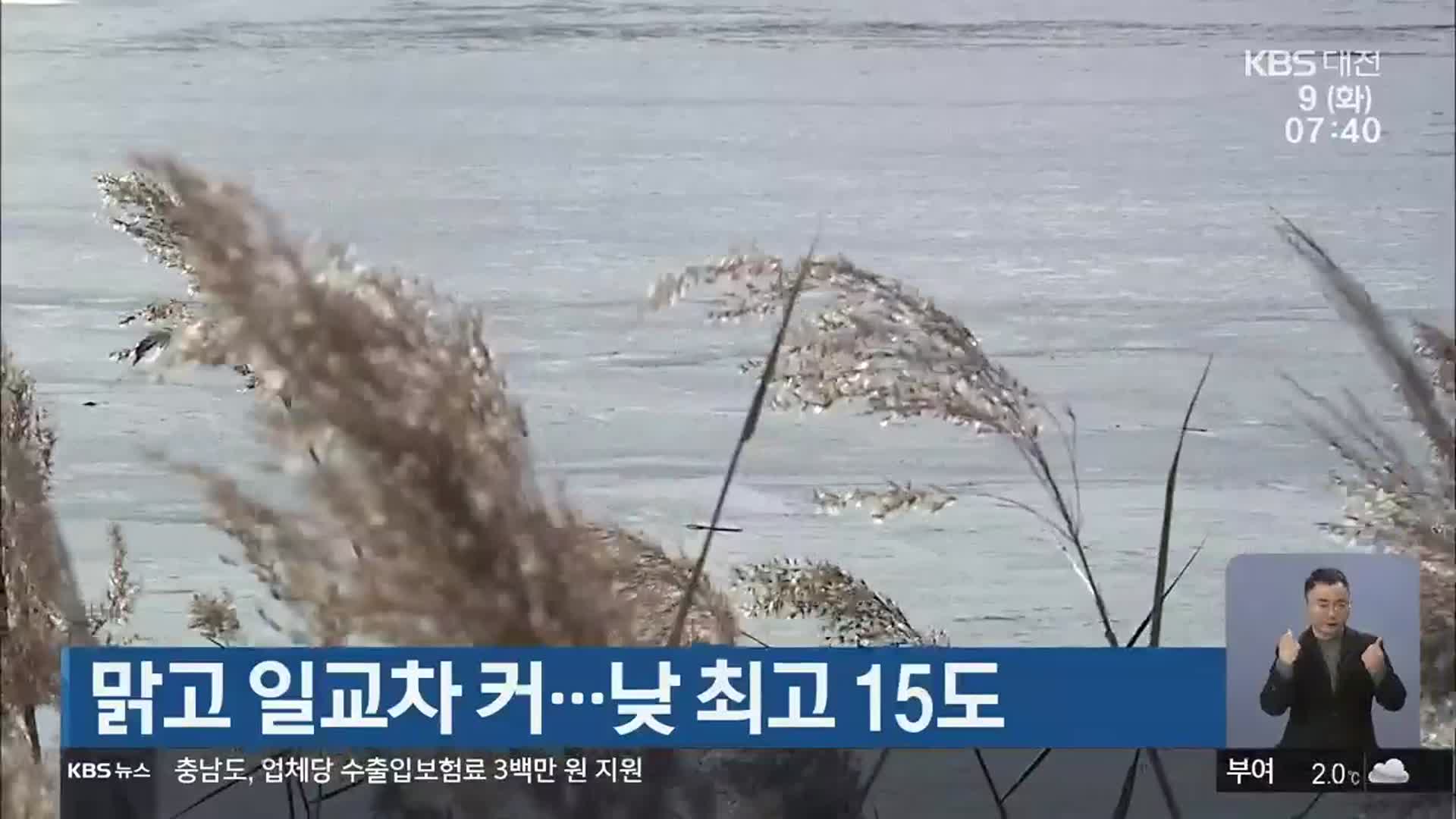 대전·세종·충남 맑고 일교차 커…낮 최고 15도