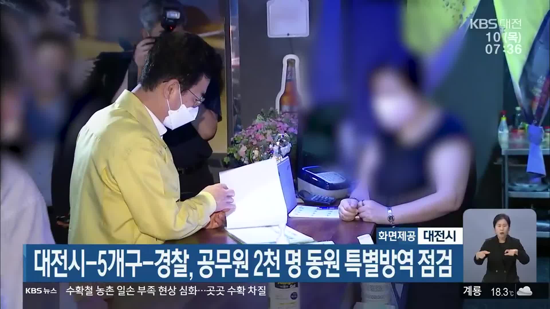 대전시-5개구-경찰, 공무원 2천 명 동원 특별방역 점검
