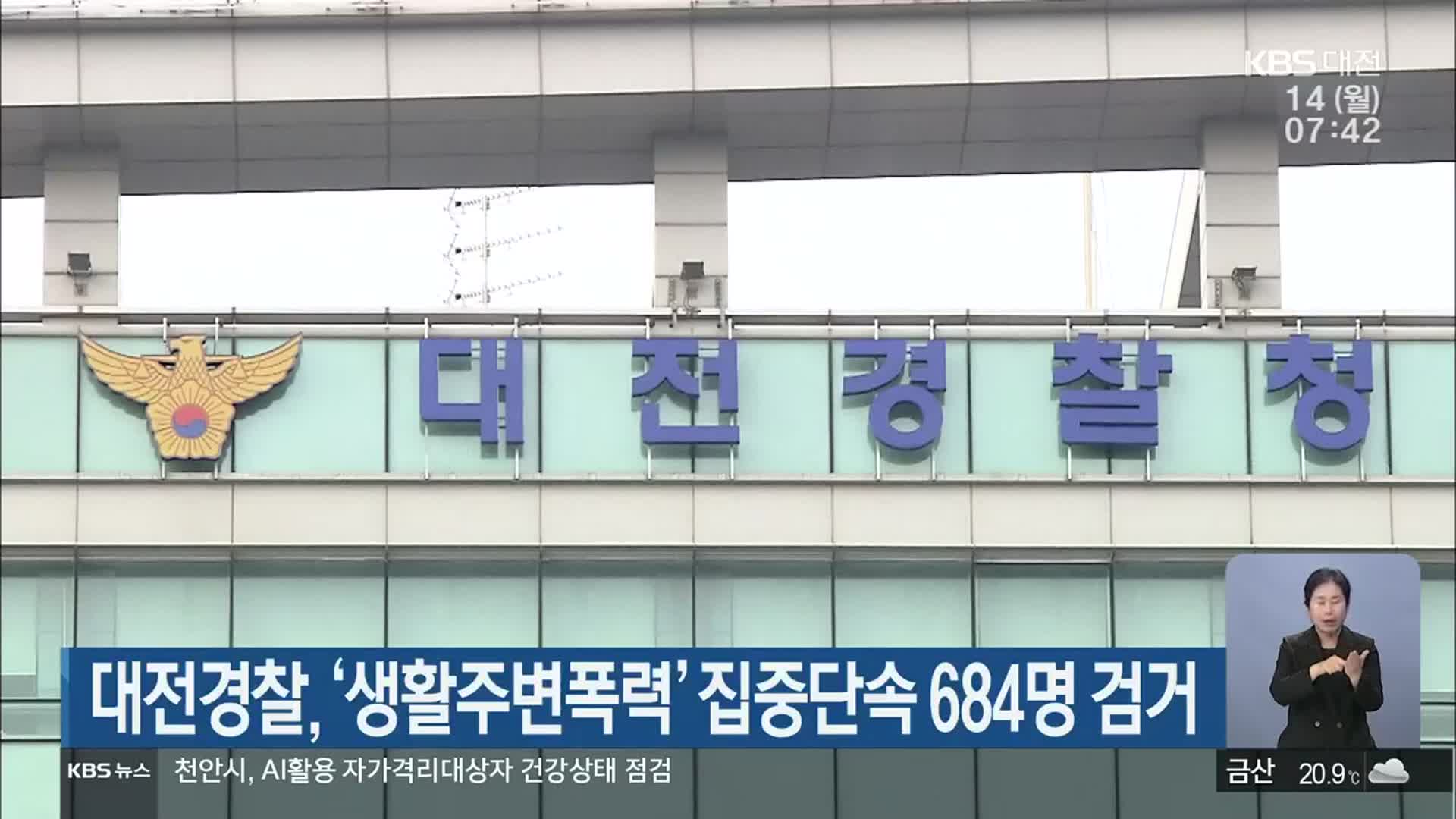 대전경찰, ‘생활주변폭력’ 집중단속 684명 검거