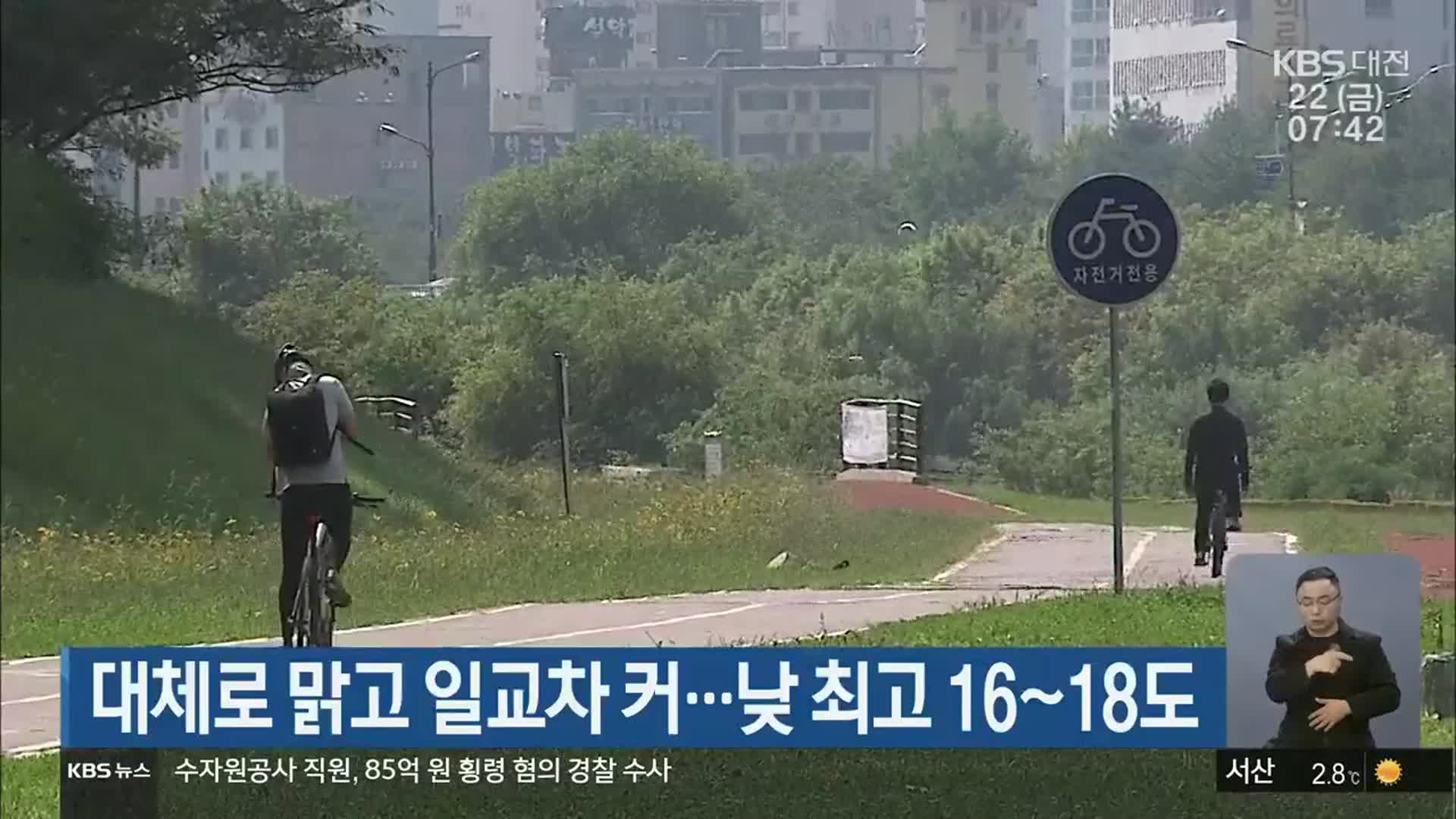 대전·세종·충남 대체로 맑고 일교차 커…낮 최고 16~18도