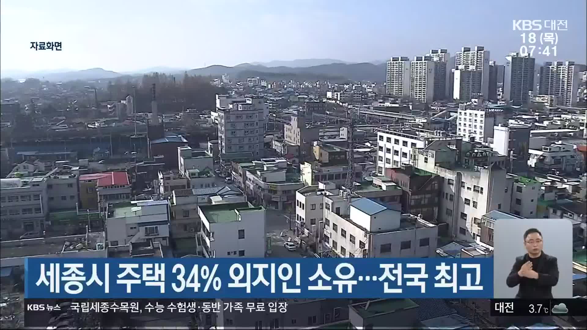 세종시 주택 34% 외지인 소유…전국 최고