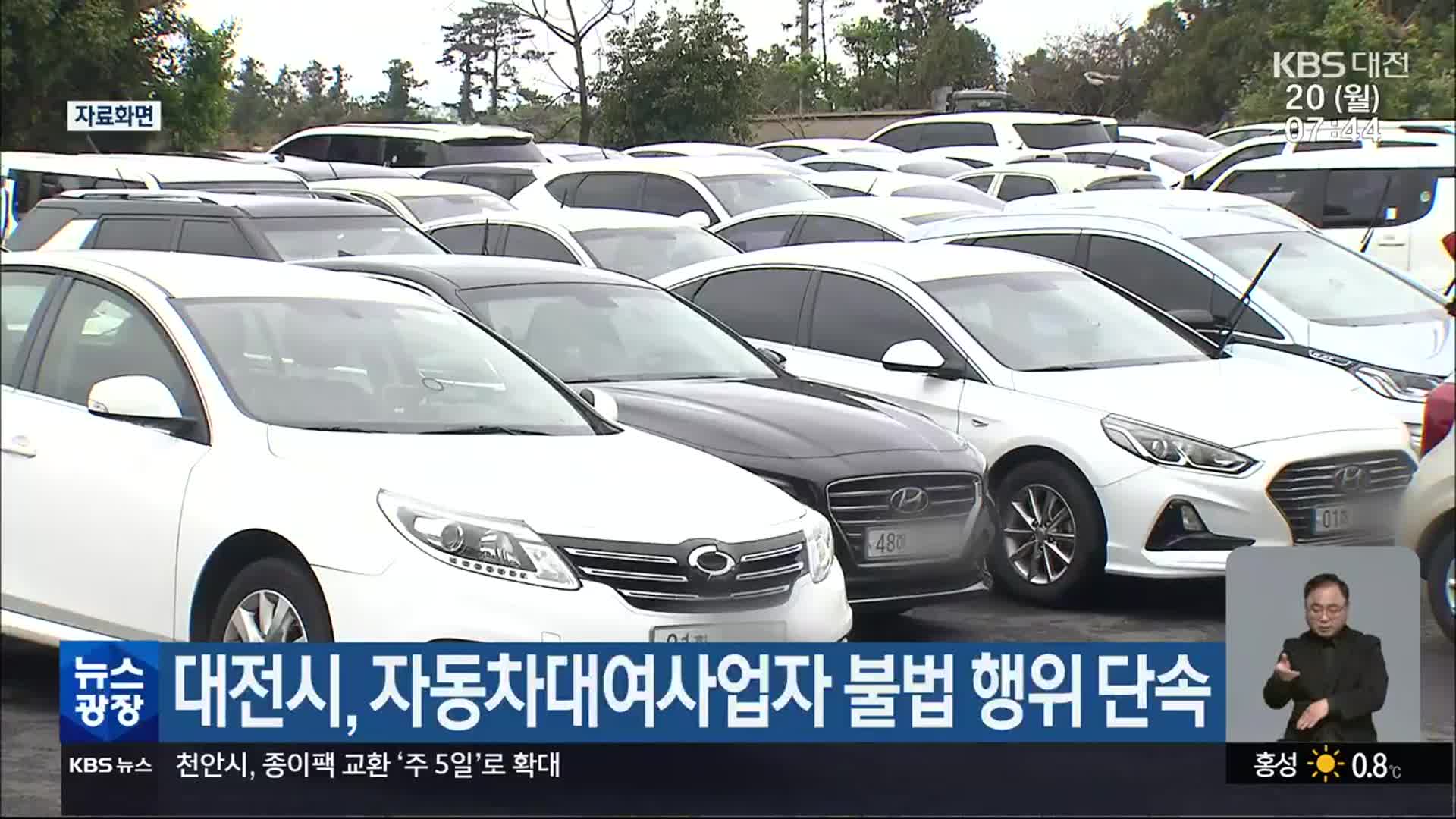 대전시, 자동차대여사업자 불법 행위 단속