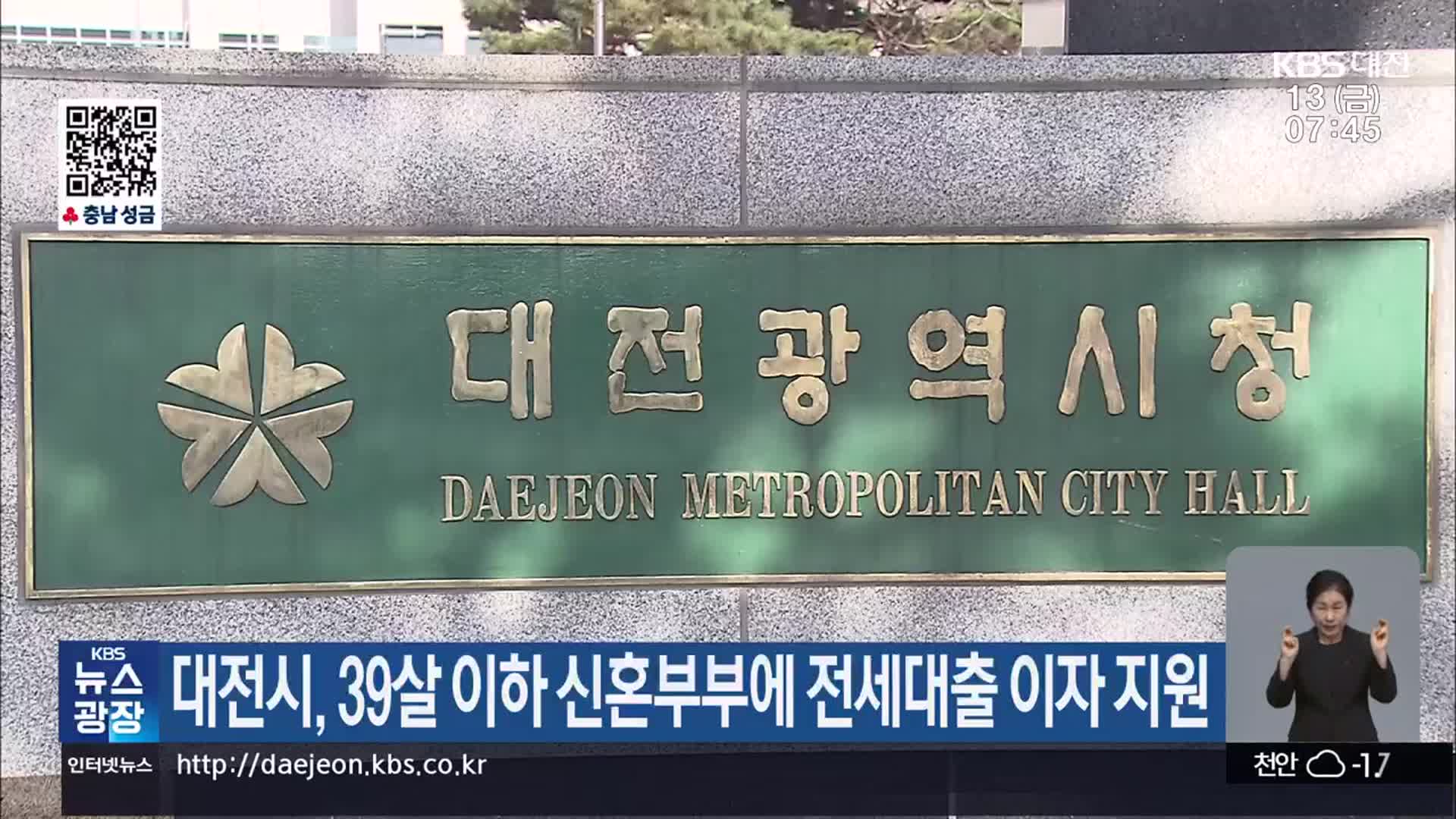 대전시, 39살 이하 신혼부부에 전세대출 이자 지원