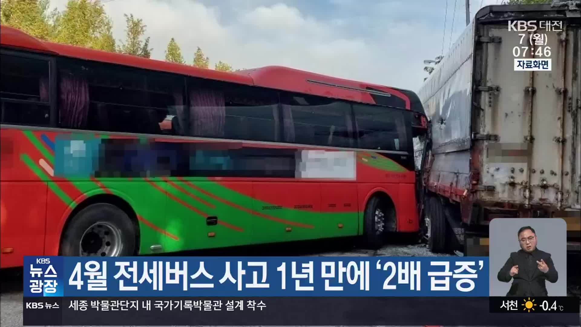 4월 전세버스 사고 1년 만에 ‘2배 급증’