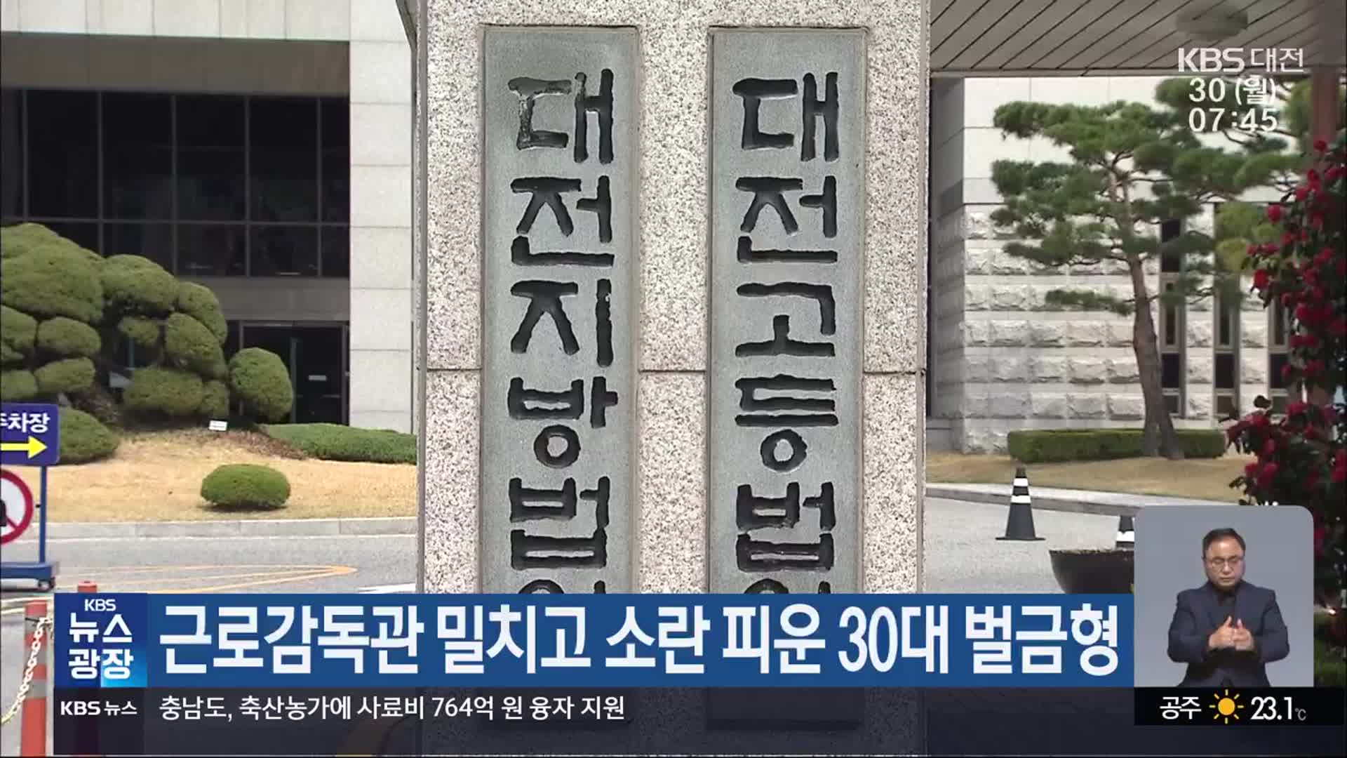 근로감독관 밀치고 소란 피운 30대 벌금형