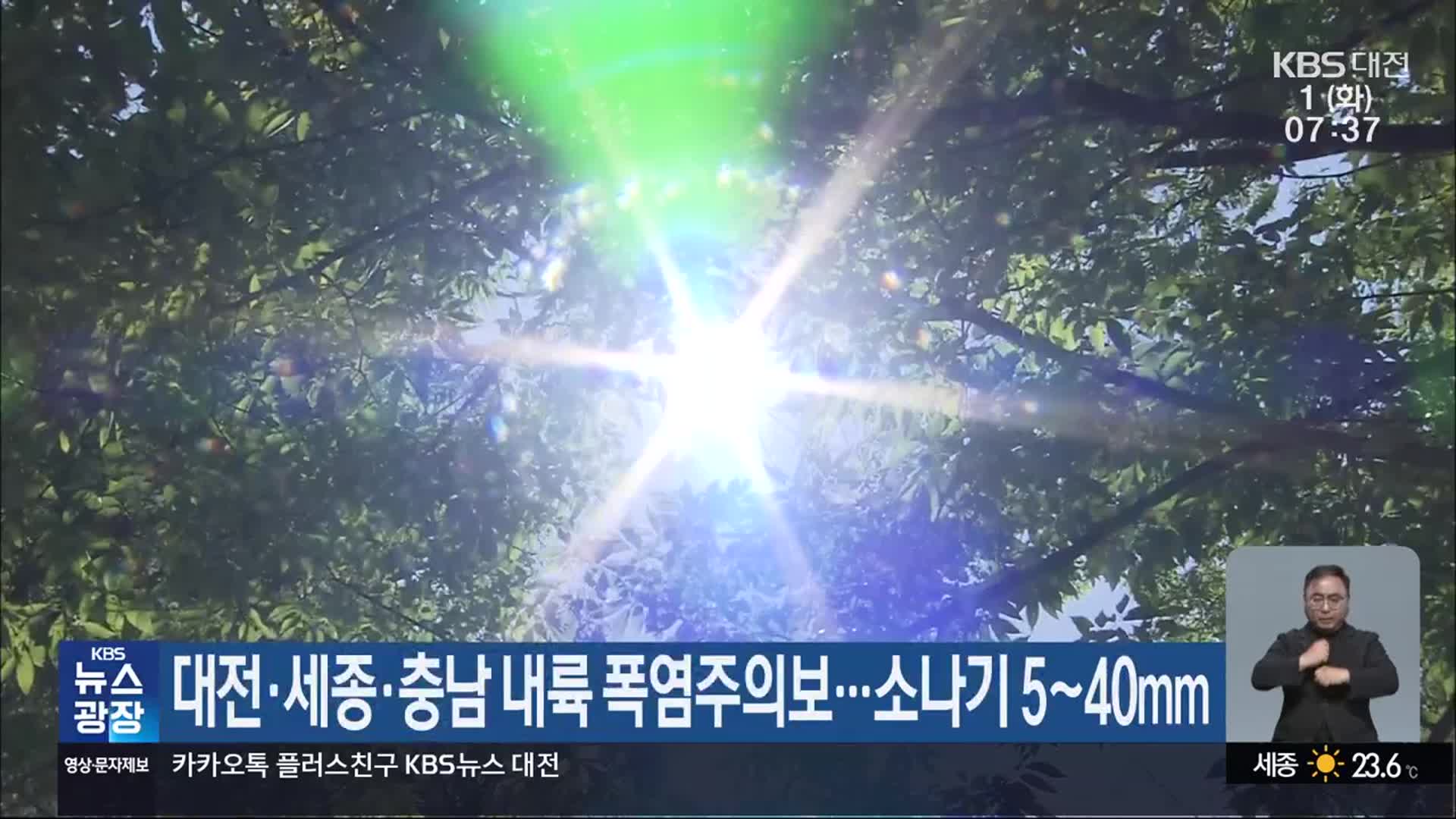 대전·세종·충남 내륙 폭염주의보…소나기 5~40mm