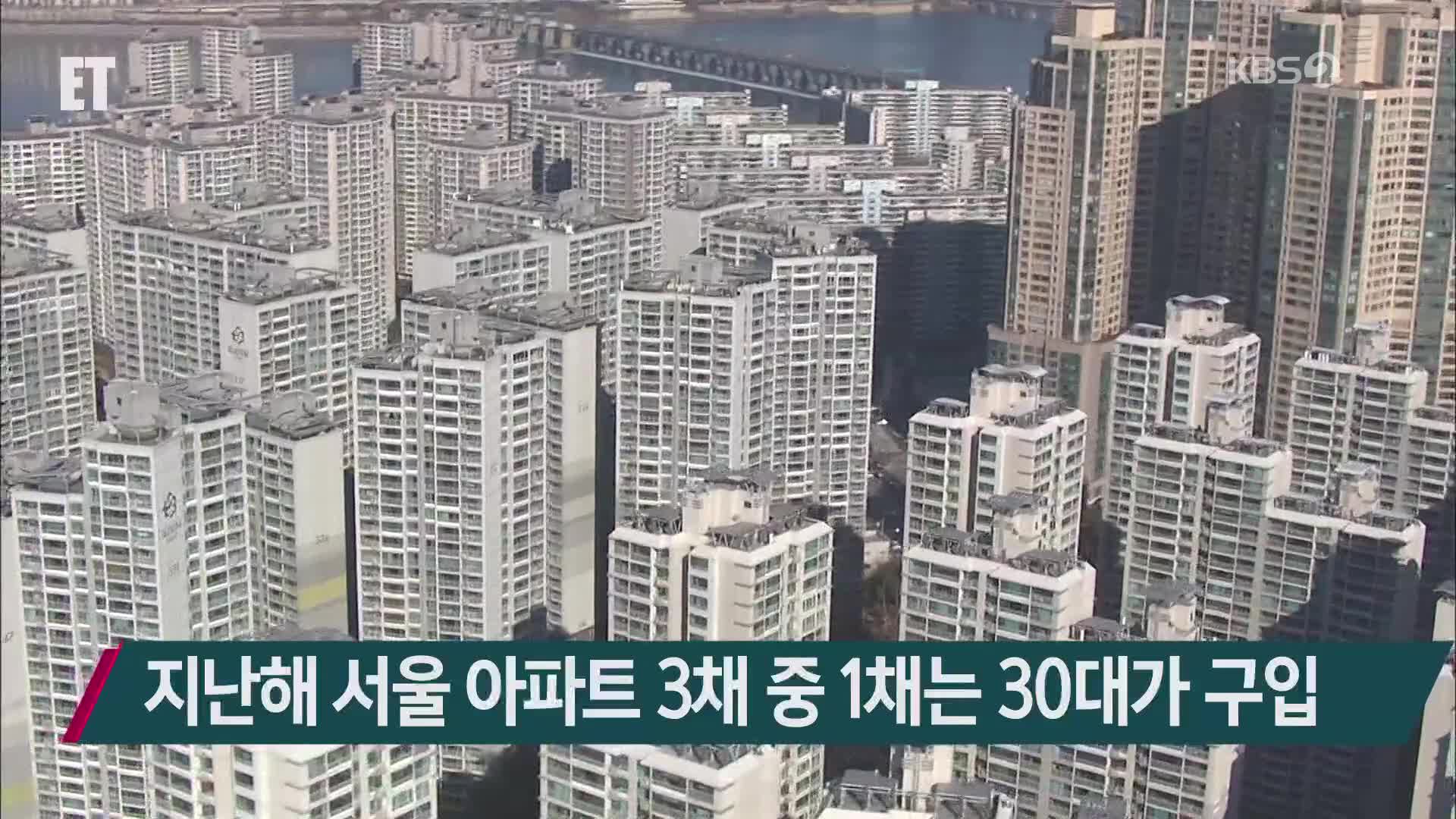 지난해 서울 아파트 3채 중 1채는 30대가 구입