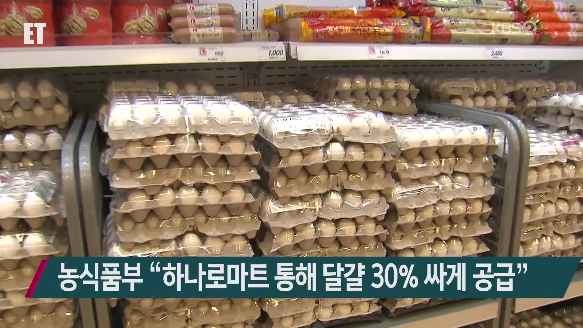 농식품부 “하나로마트 통해 달걀 30% 싸게 공급”