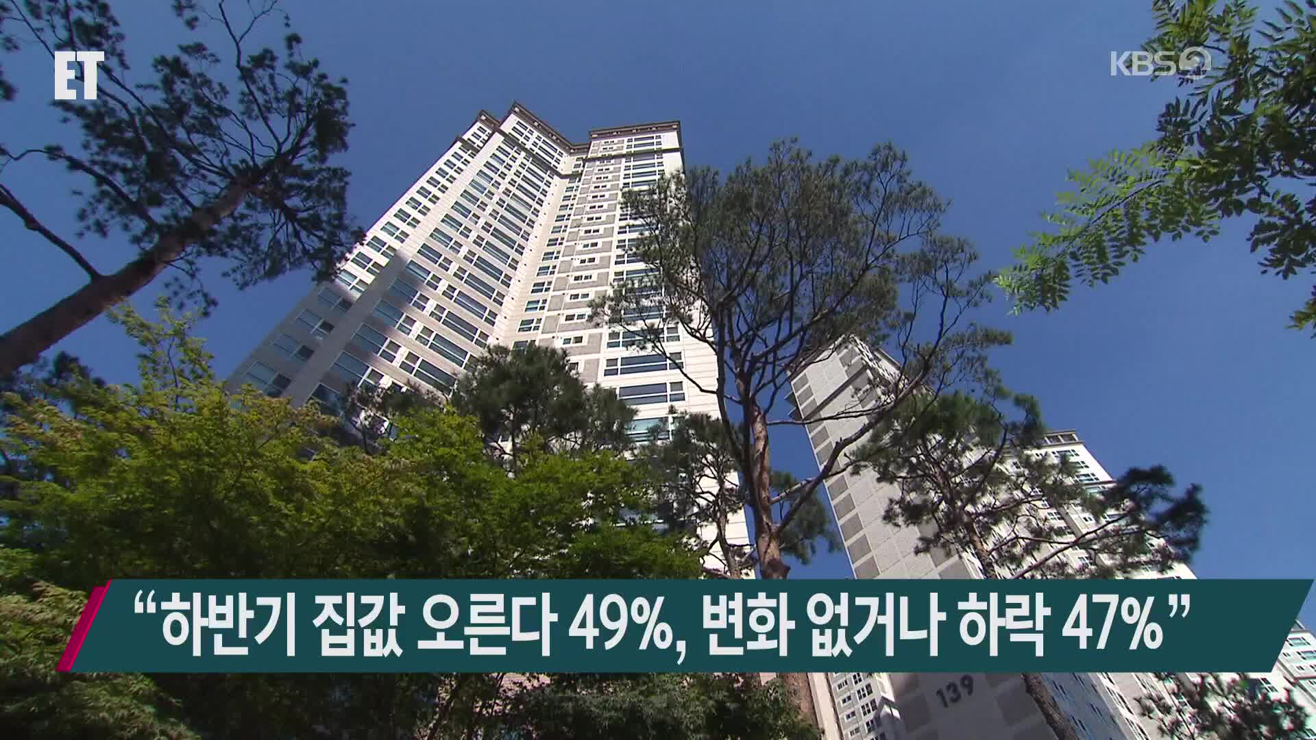 “하반기 집값 오른다 49%, 변화 없거나 하락 47%”